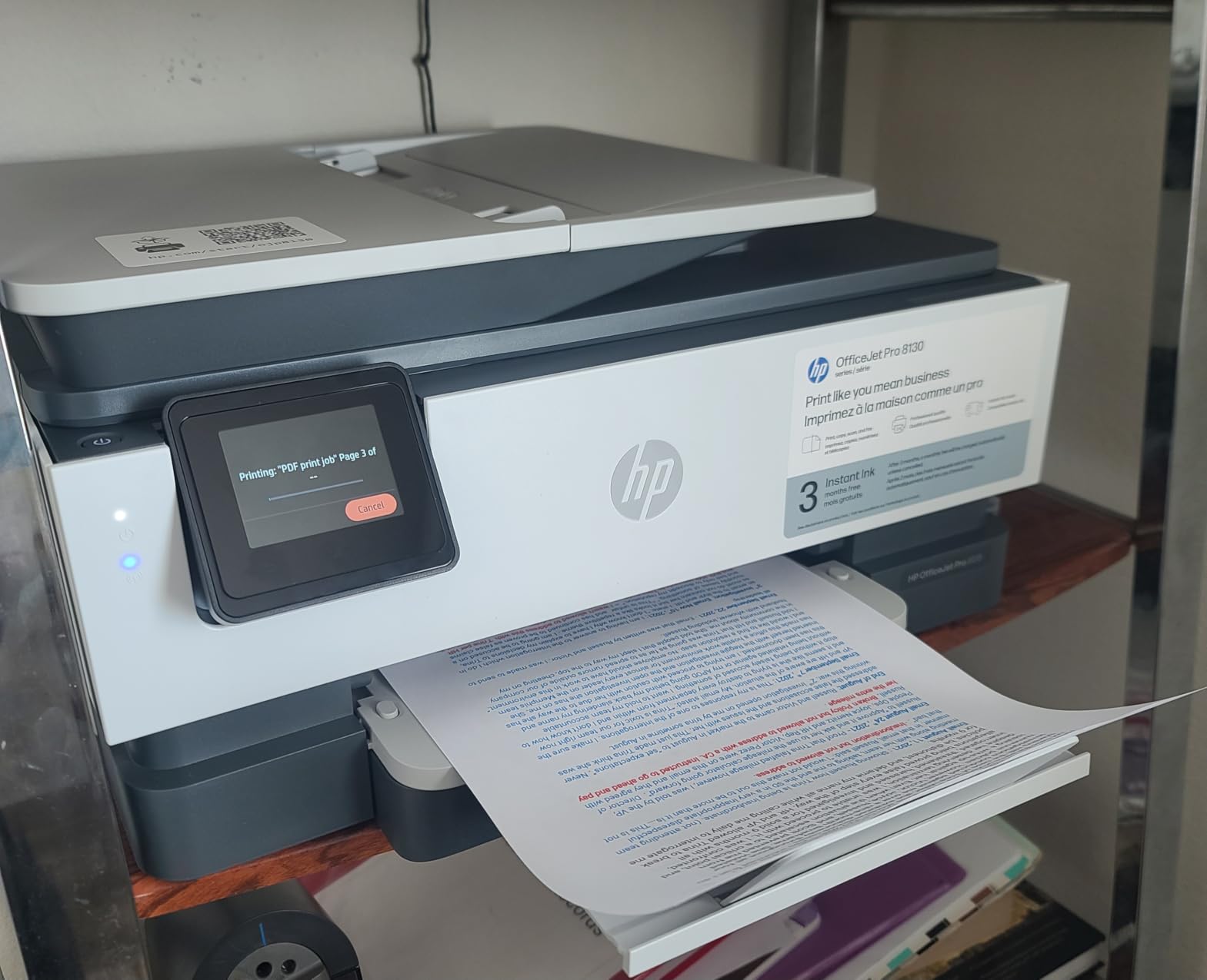 OfficeJet Pro 8135 Wireless All-in-One Color Inkjet Printer, Print, Scan, Copy, Fax, ADF, Duplex Printing Best-for-Home-Office, 3 Month Trial of Instant Ink Included, AI-Capable (C2VK1A) customer photo 1