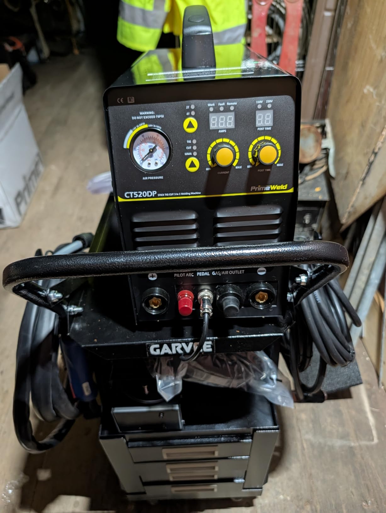 Garvee Welding Cart with 4 Drawers Utility Cart on Wheels for MIG Welder TIG Welder and Plasma Cutter, Heavy Duty Storage 360° Rolling Welding Trolley, Welders Tool Kit Cart, Black customer photo 1