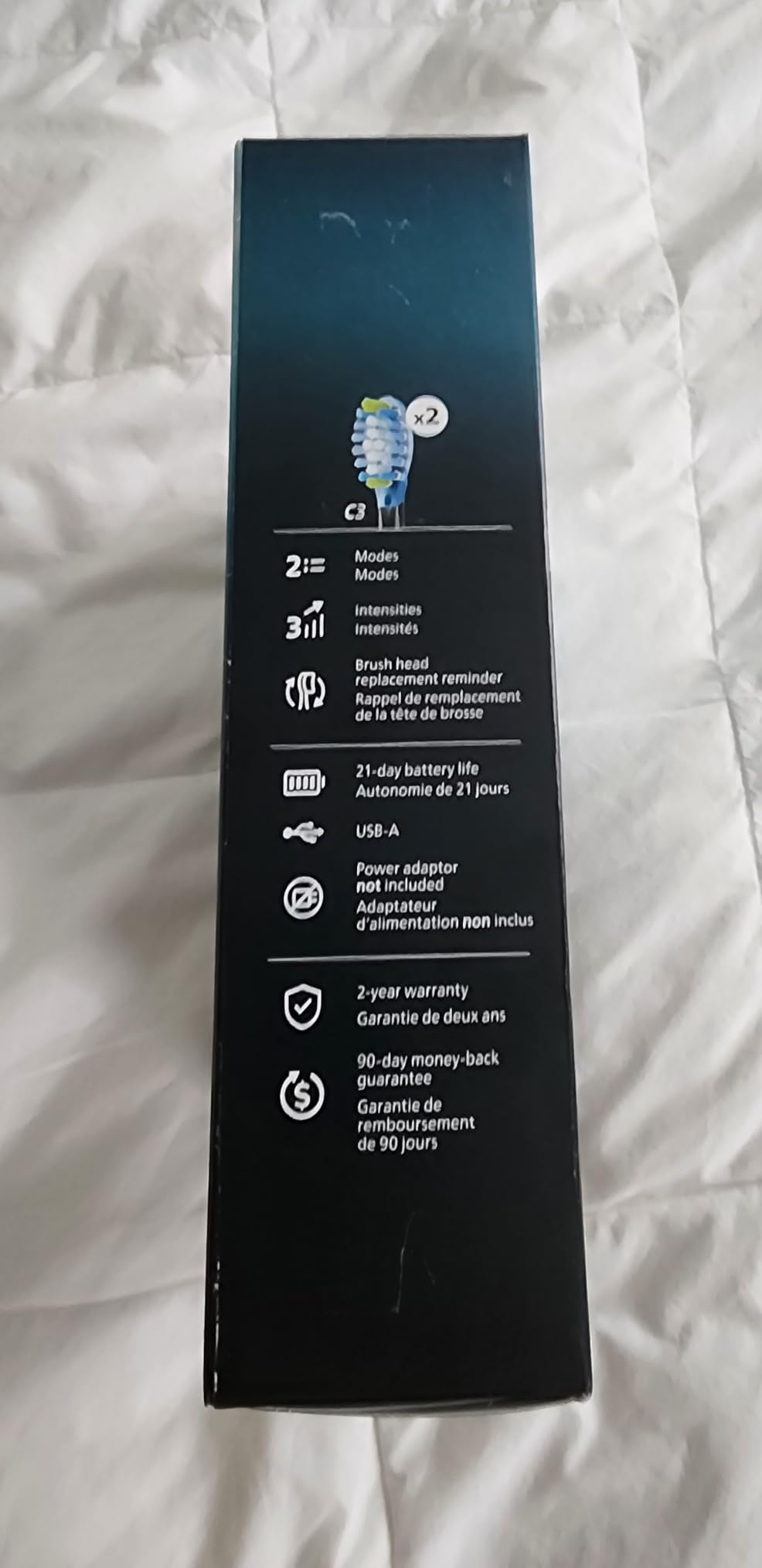 Philips Sonicare 5950 Rechargeable Electric Toothbrush, 2 Brush Heads, Navy | 1000% More Plaque Removal, Pressure Sensor, 6 Brush Settings, 21-Day Battery, Includes Travel Case, HX7133/03 customer photo 1