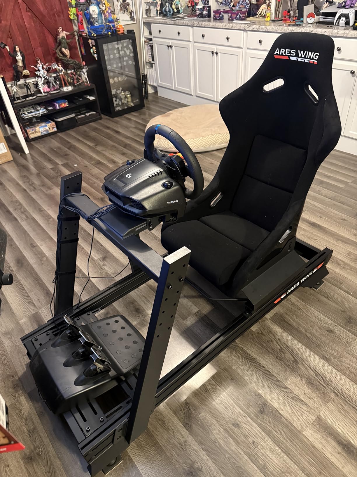 ARES WING Sim Racing Cockpit with Racing Seat, 8040 Aluminum Profile | Fully Adjustable, Compatible with Thrustmaster/Fanatec/Moza/Logitech (Wheel, Pedals and Shifter Not Included) customer photo 2