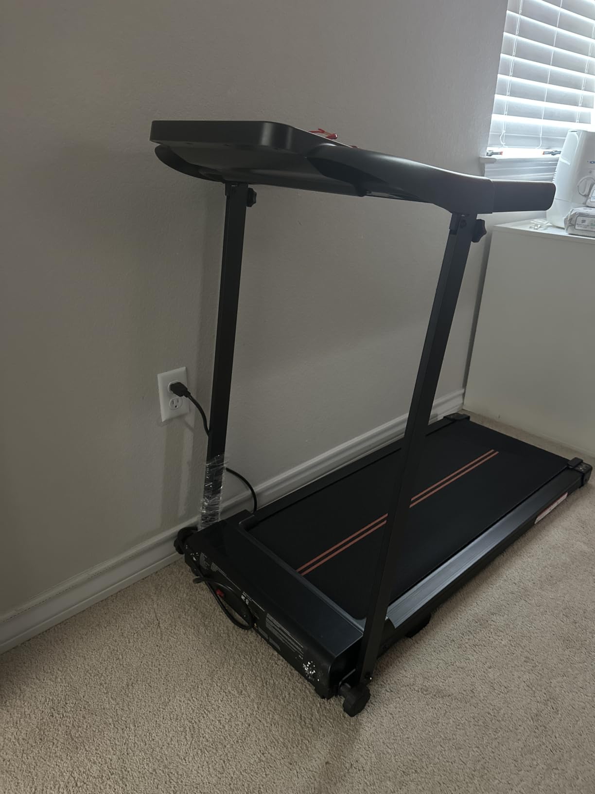 Treadmills for Home Walking Pad - Foldable Treadmill Under Desk with Handle Bar 0.6-6.2 MPH Portable Folding Pads Compact Running Machine Quiet Lightweight customer photo 2