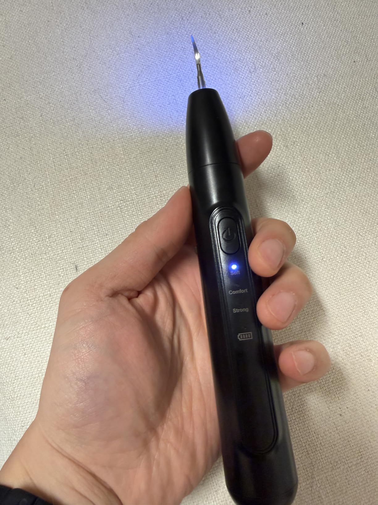 Dog Plaque and Tartar Remover, Dogs Teeth Cleaning Kit with Led Light | 3 Modes Dog Tooth Plaque Remover, Canident-Sonic Tooth Cleaner for Dogs and Cats, Low Noise Ultrasonic Pet Teeth Cleaner, Black customer photo 2
