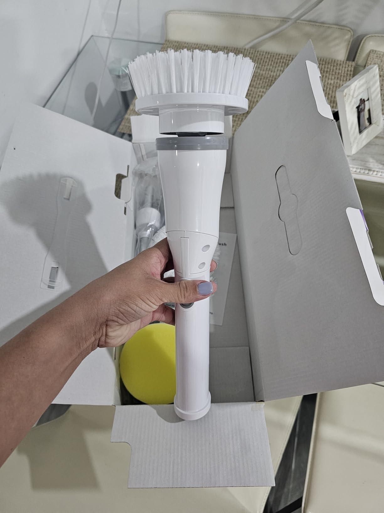Cordless Electric Spin Scrubber, 9 Brush Heads, 2-Speed Motor | Floor cleaning, bathroom scrubber, tile floor scrubber, extension arm, IPX7 waterproof, tub, sink, grout, wet- dry vacuum customer photo 1