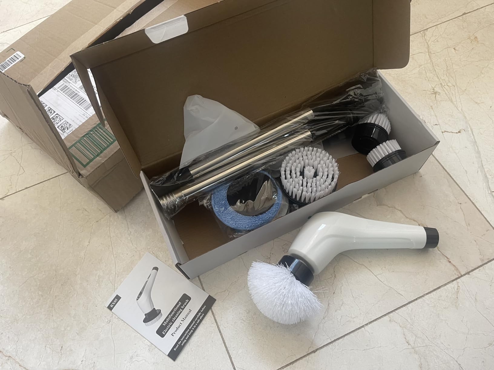 Cordless Electric Spin Scrubber, 9 Brush Heads, 2-Speed Motor | Floor cleaning, bathroom scrubber, tile floor scrubber, extension arm, IPX7 waterproof, tub, sink, grout, wet- dry vacuum customer photo 2