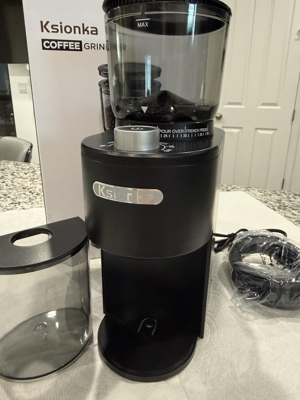 Conical Coffee Bean Grinder, 38 Precise Settings, Anti-Static | Conical Burr Coffee Grinder, Quiet Coffee Grinders for Home Use, 2-12 Cups, 5-60s Timer, Easy Clean-Espresso Grinder Black customer photo 1
