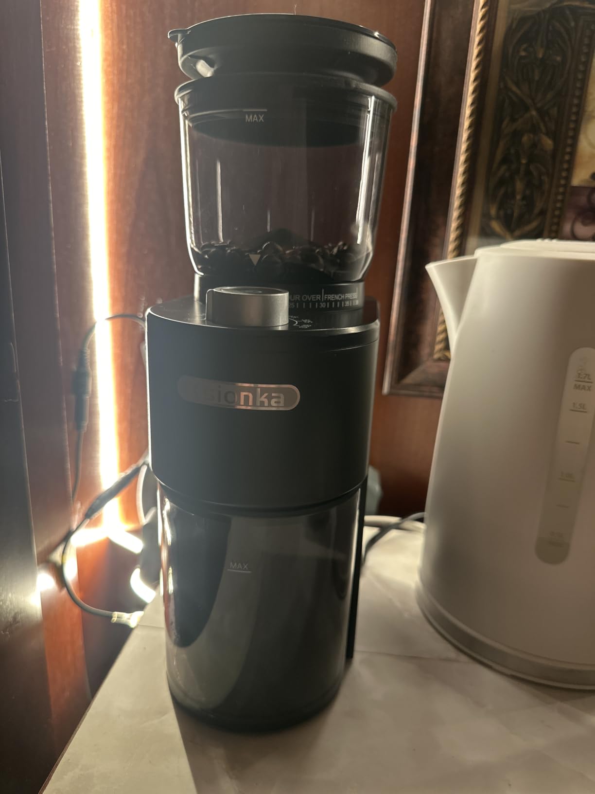 Conical Coffee Bean Grinder, 38 Precise Settings, Anti-Static | Conical Burr Coffee Grinder, Quiet Coffee Grinders for Home Use, 2-12 Cups, 5-60s Timer, Easy Clean-Espresso Grinder Black customer photo 2