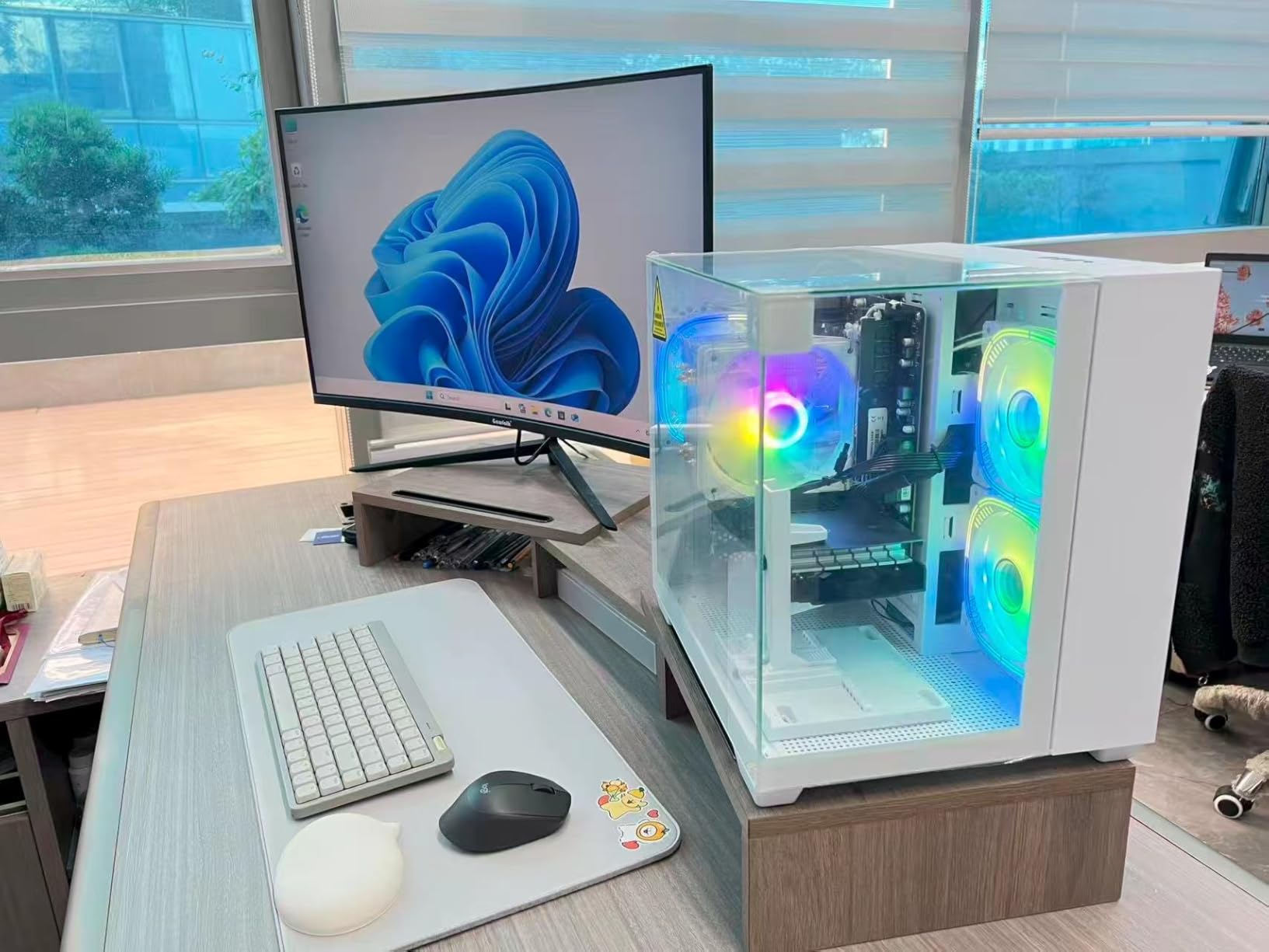 Gaming PC Desktop Computer - Ryzen 5 4500, Radeon RX 6500XT 4GB, 16GB DDR4 RAM, 512GB NVME SSD, Prebuilt Tower for 1080P Gaming, Streaming, School & Home Office (White) customer photo 1