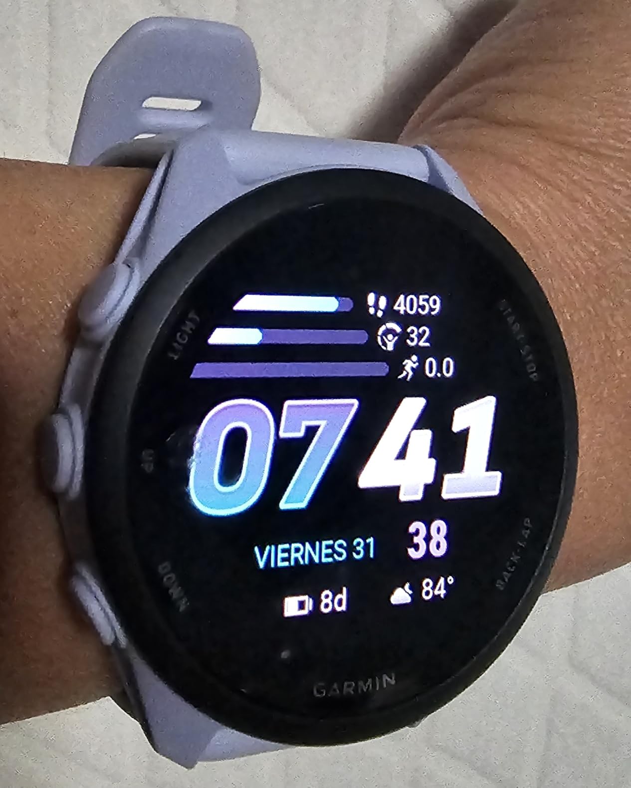 Forerunner 70, 43mm, Whitestone | Beginner-Level Running Smartwatch, Pace, Distance and Heart Rate, Daily Suggested Workouts, Adaptive Training Plans customer photo 1