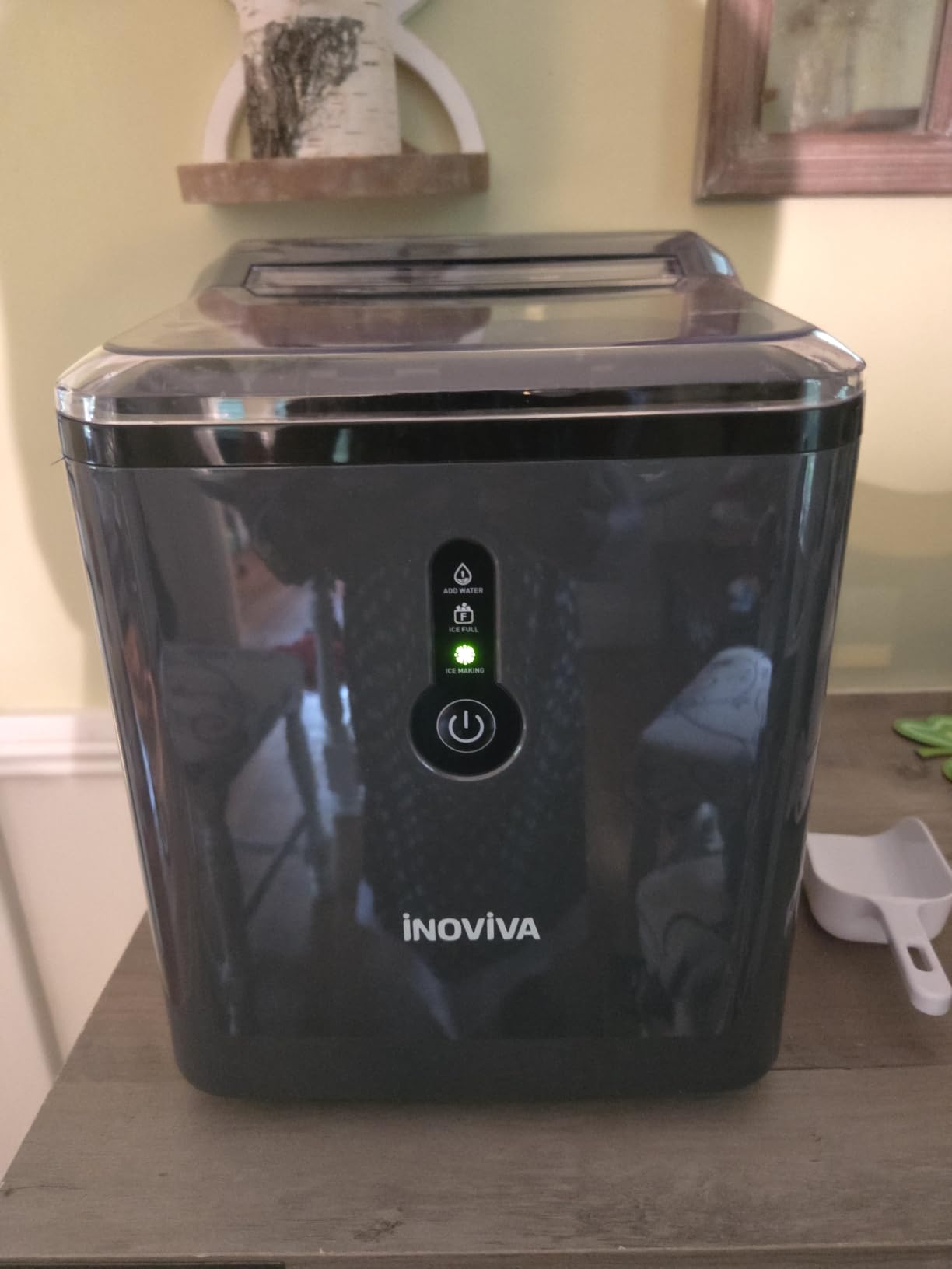 INOVIVA Nugget Ice Makers Countertop - 6 Mins Fast Ice Production, FLASHCHILL™, 26.5 LBS/Day, Self-Cleaning, Compact Portable Design, Ideal for Home, Office & Parties customer photo 2