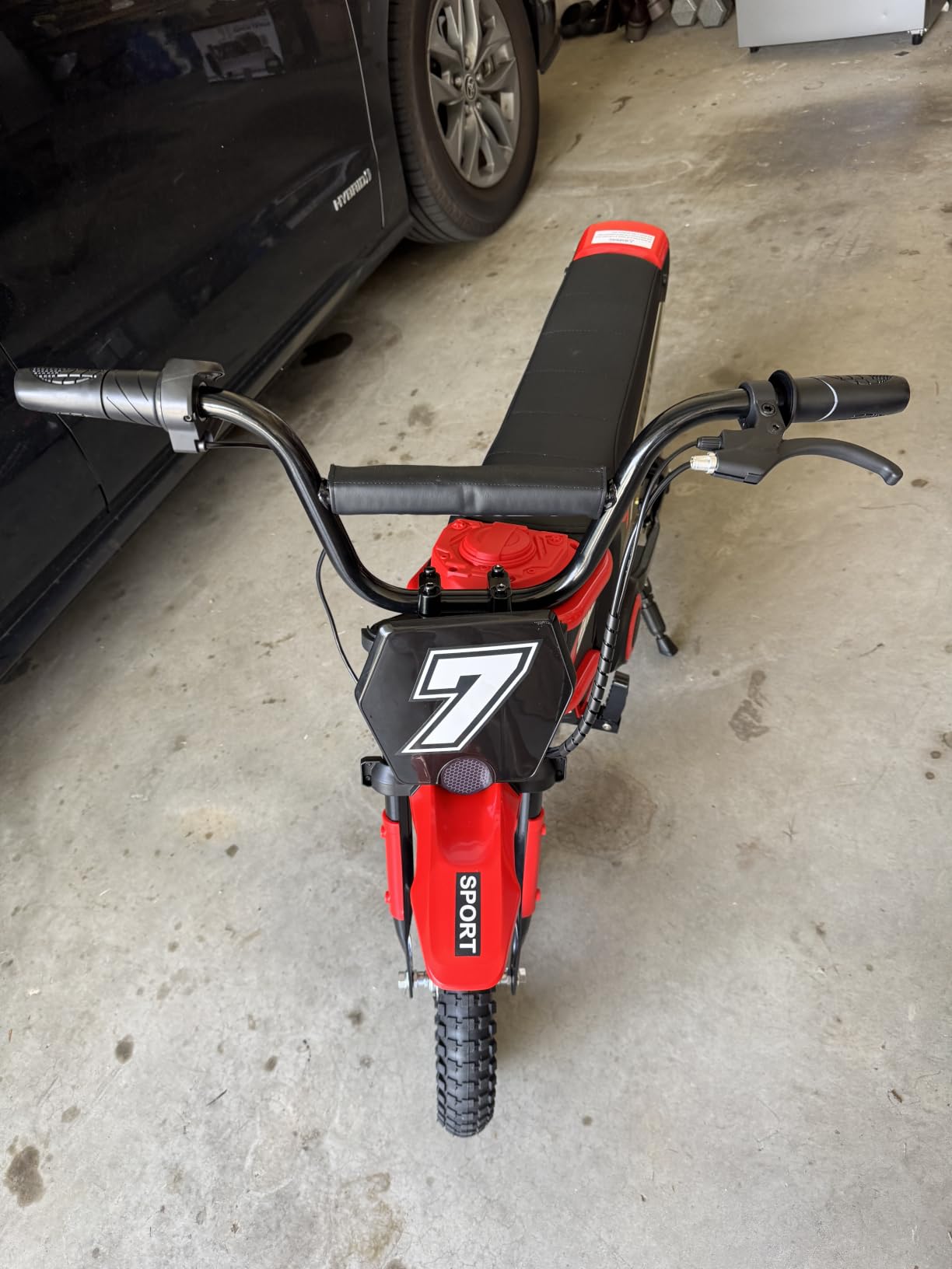 ELEMARA Electric Dirt Bike, 350W Motorcycle 24V Ride on Toy for Big Kids w/LED Power Display, 15.5 mph & 150lb Max, 3 Speeds, Chain-Driven Motor, Twist-Grip Throttle & Brake Lever, 12