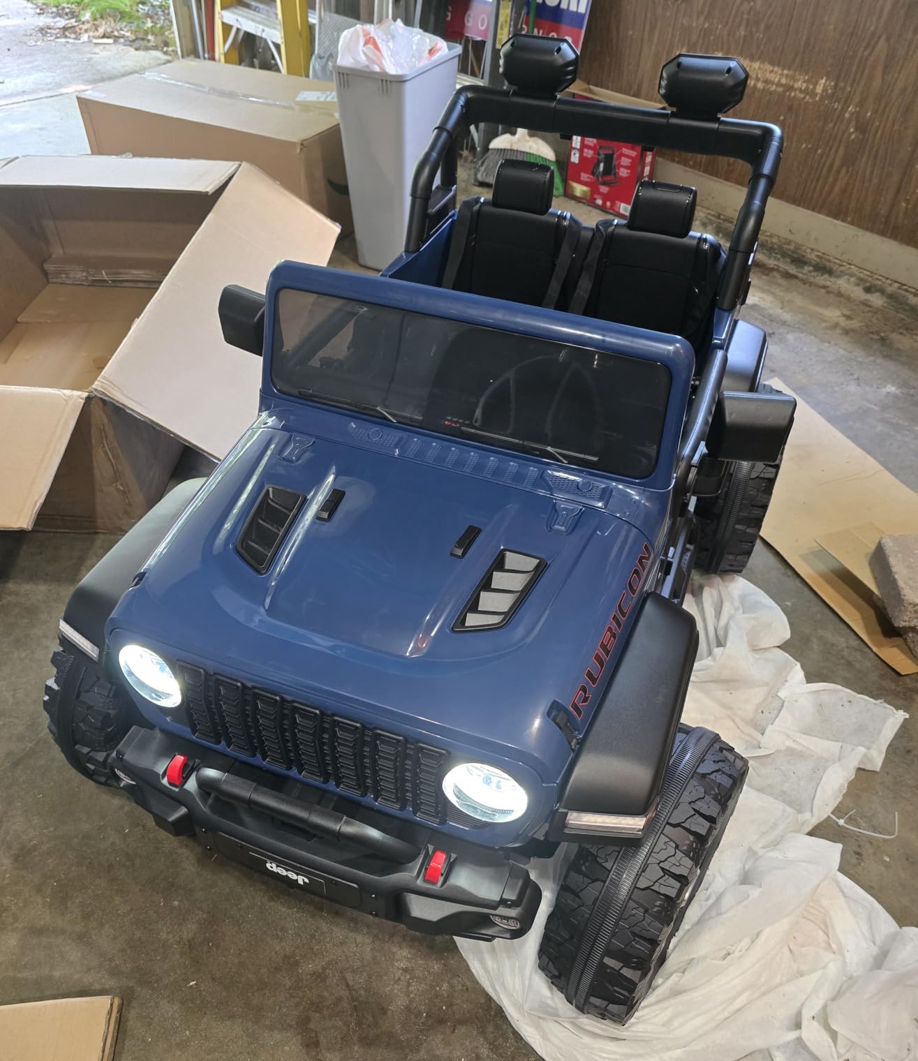 First Ride On Licensed Jeep Wrangler Rubicon 24V Ride on Toys for Big Kids, 2 Seater Remote Control Electric Car, Ride on Jeep Vehicles w/Soft Start, 14.5