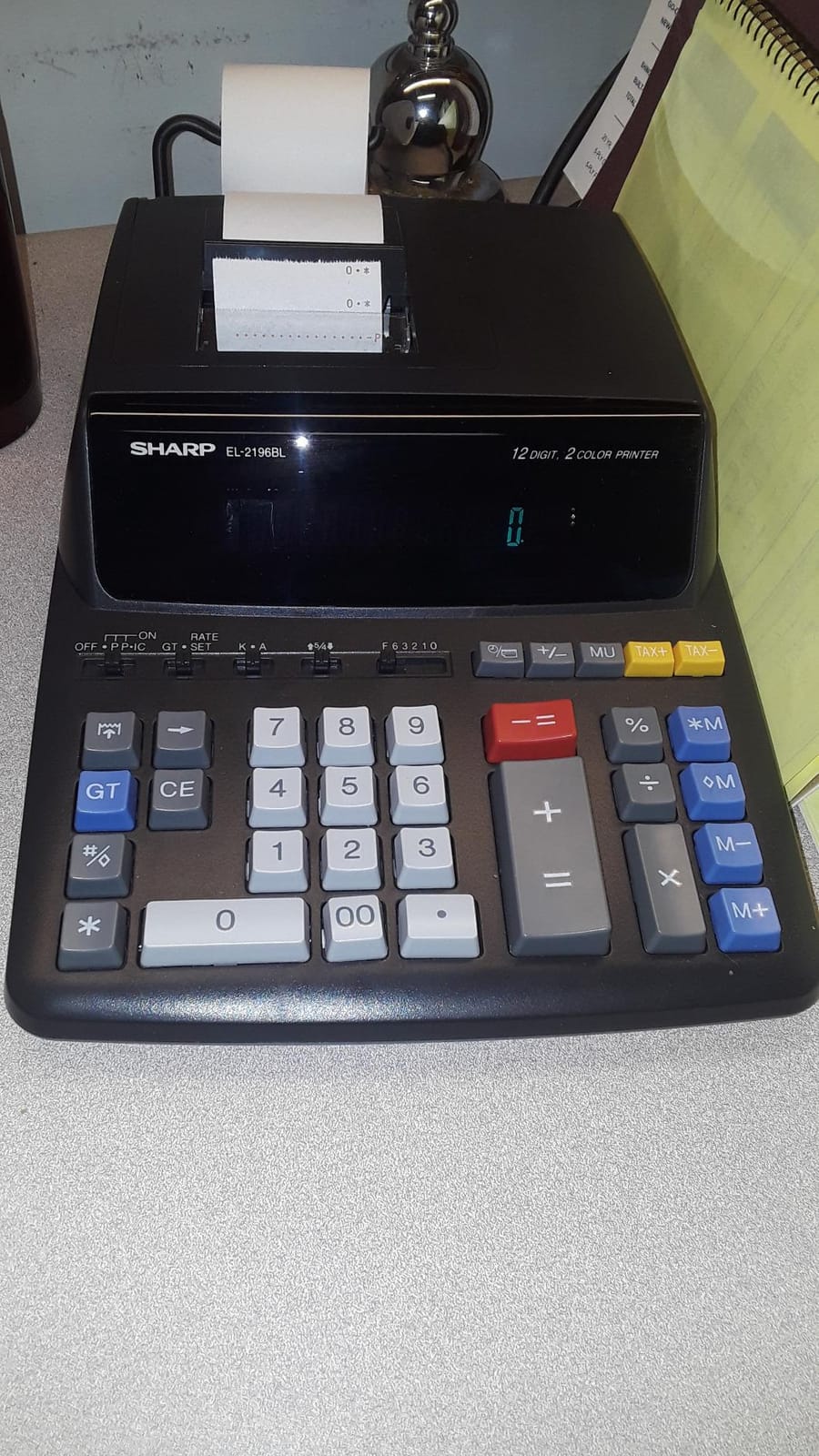 Sharp 12-Digit Two-Color Print Calculator, Bright, High-Contrast Display with Weighted Base for Stable Printing, Desktop Adding Machine, 12.88 x 8.75-Inches, Black (EL2196BL) customer photo 1
