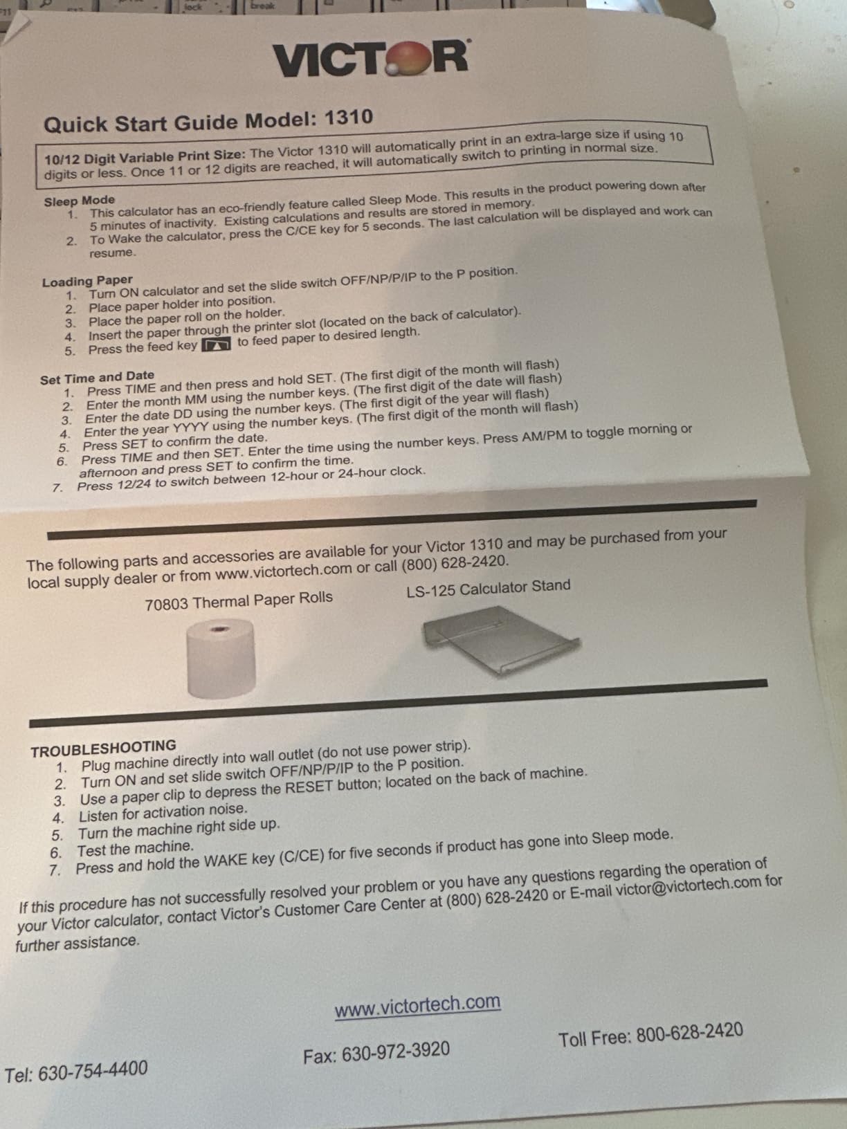Victor Big Print 12-Digit Thermal Printing Calculator, White (1310) customer photo 2