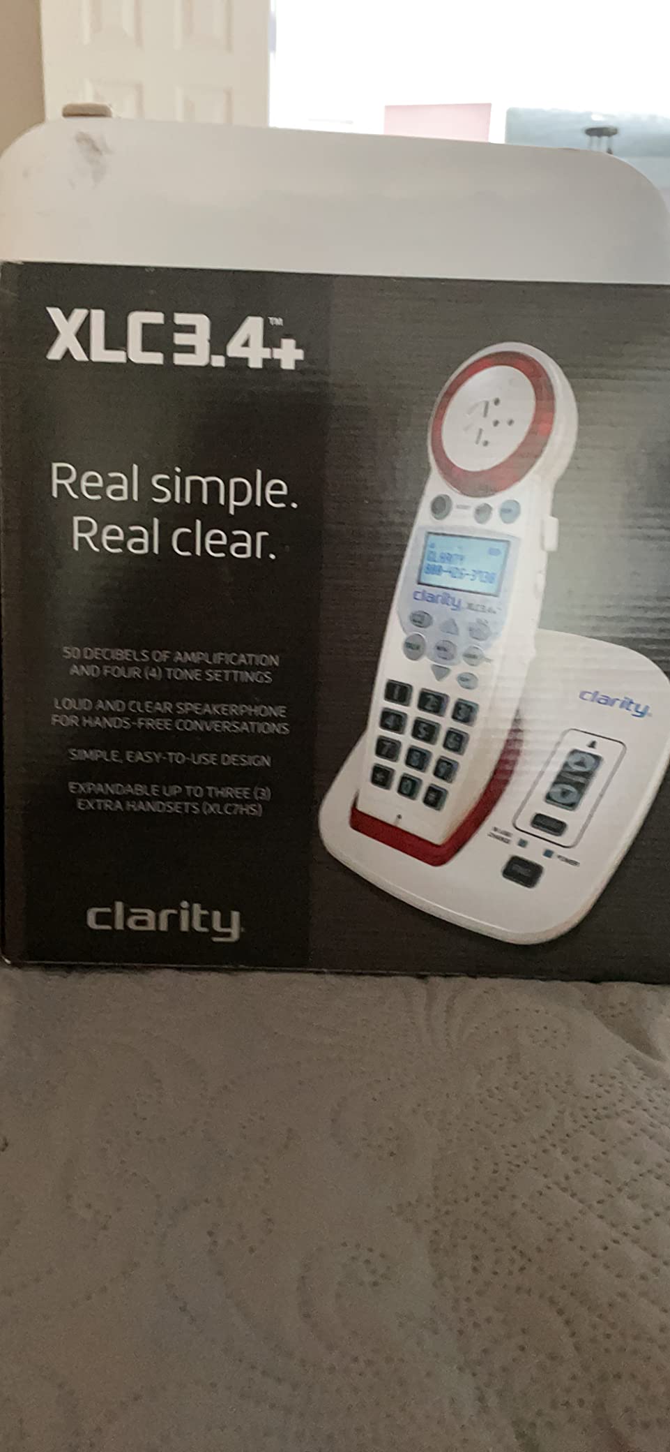Clarity XLC3.4+ DECT 6.0 Landline Amplified Cordless Phone, Extra-Loud Ringer, Big Buttons Cordless Home Phone, Talking Caller Id & Dual Power Battery customer photo 1