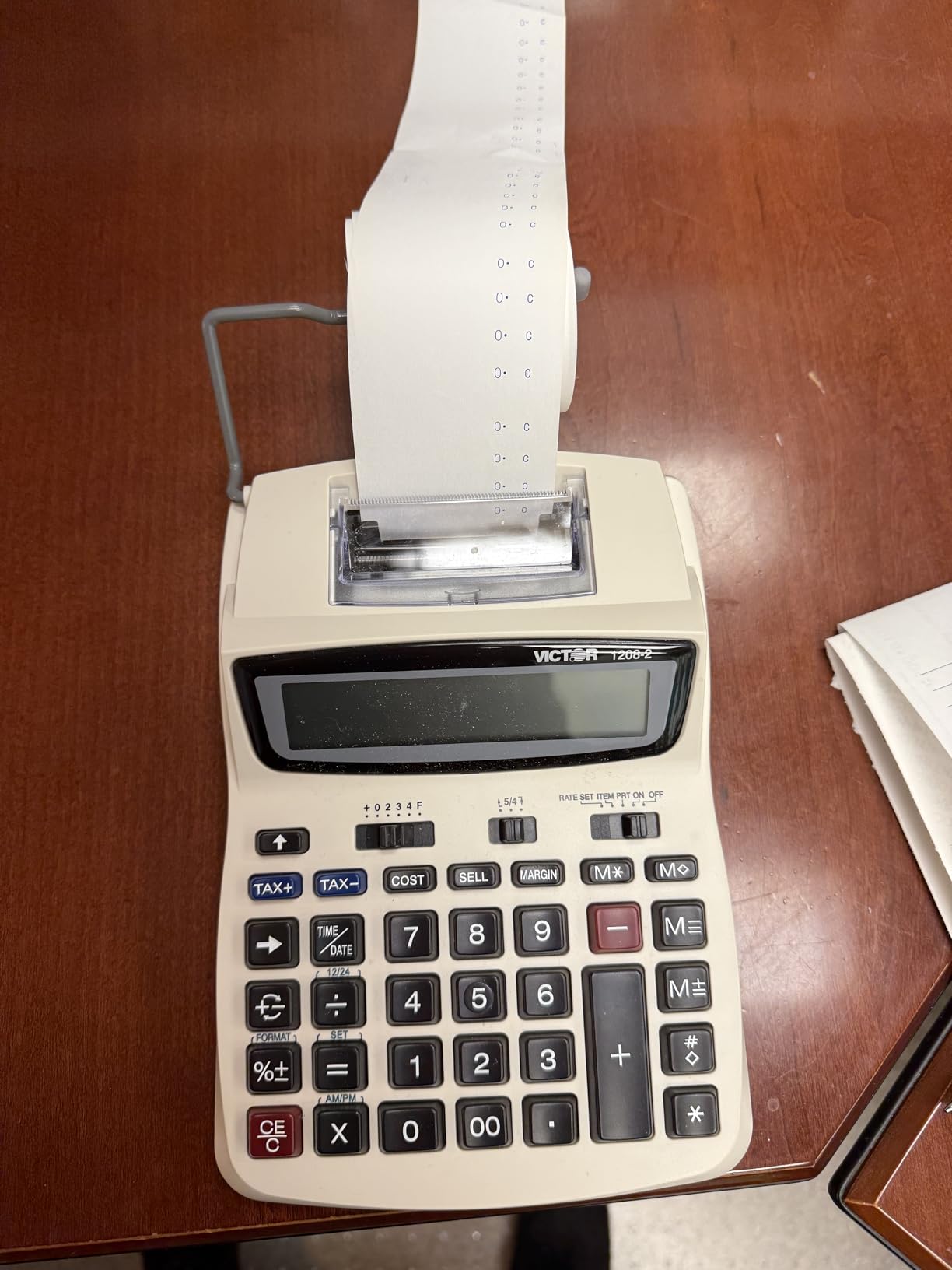 Victor 12-Digit Compact Adding Machine Printing Calculator, Fast 2.3 Lines-Per-Second Ink Roller Printer with Cost, Sell and Margin Keys, 20% Recycled Plastic Enclosure, White (1208-2) customer photo 1