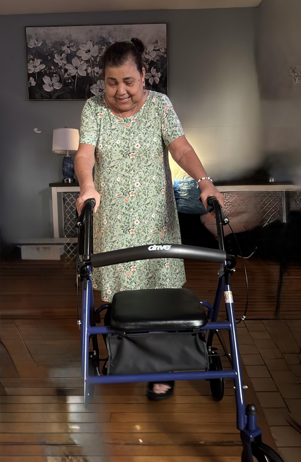 Drive Medical Rollator Walker with Seat, 7.5 Inch Wheels, Red customer photo 2