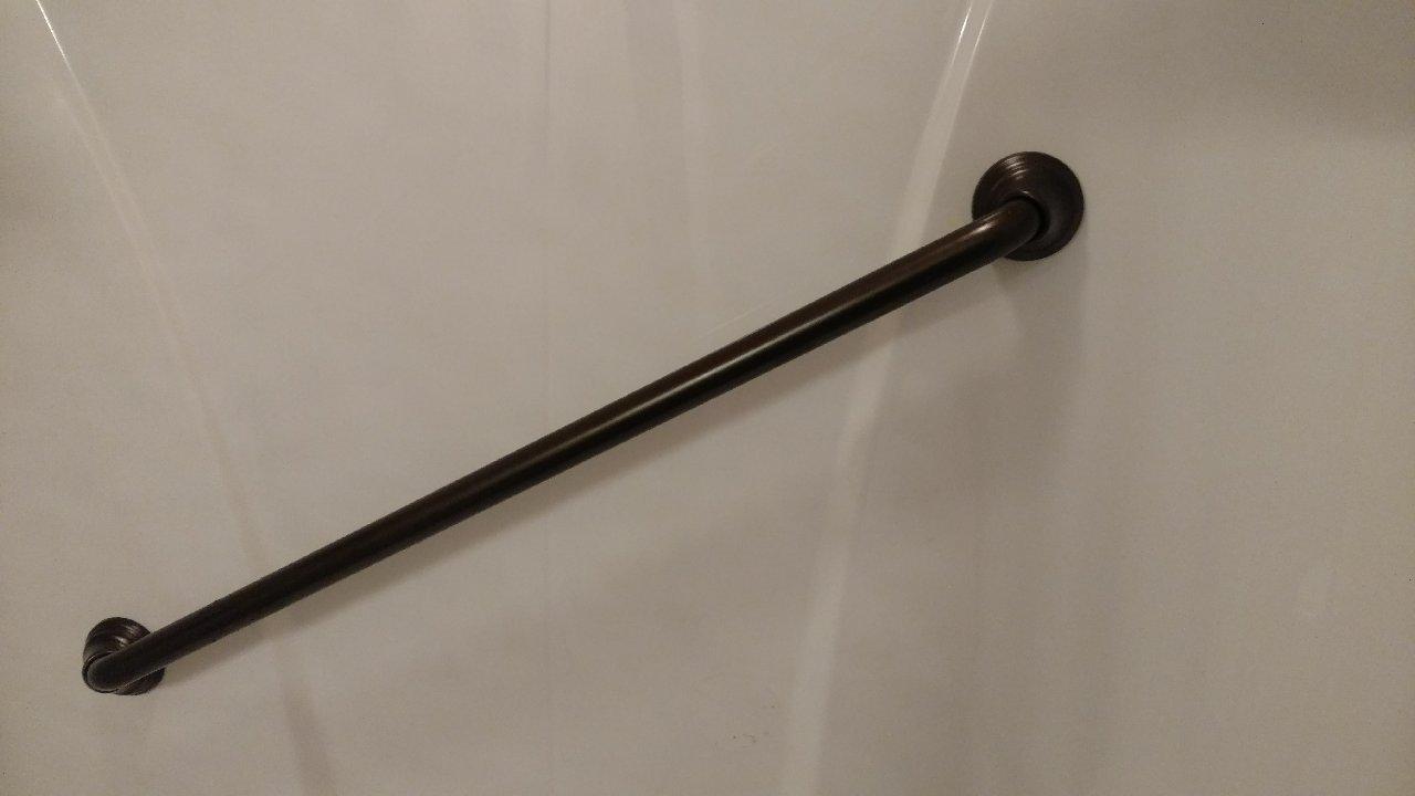 Moen Brushed Nickel Bathroom Safety 12-Inch Designer Bathroom Grab Bar with Curled Grip, Shower Handles for Elderly, R8712D3GBN customer photo 1