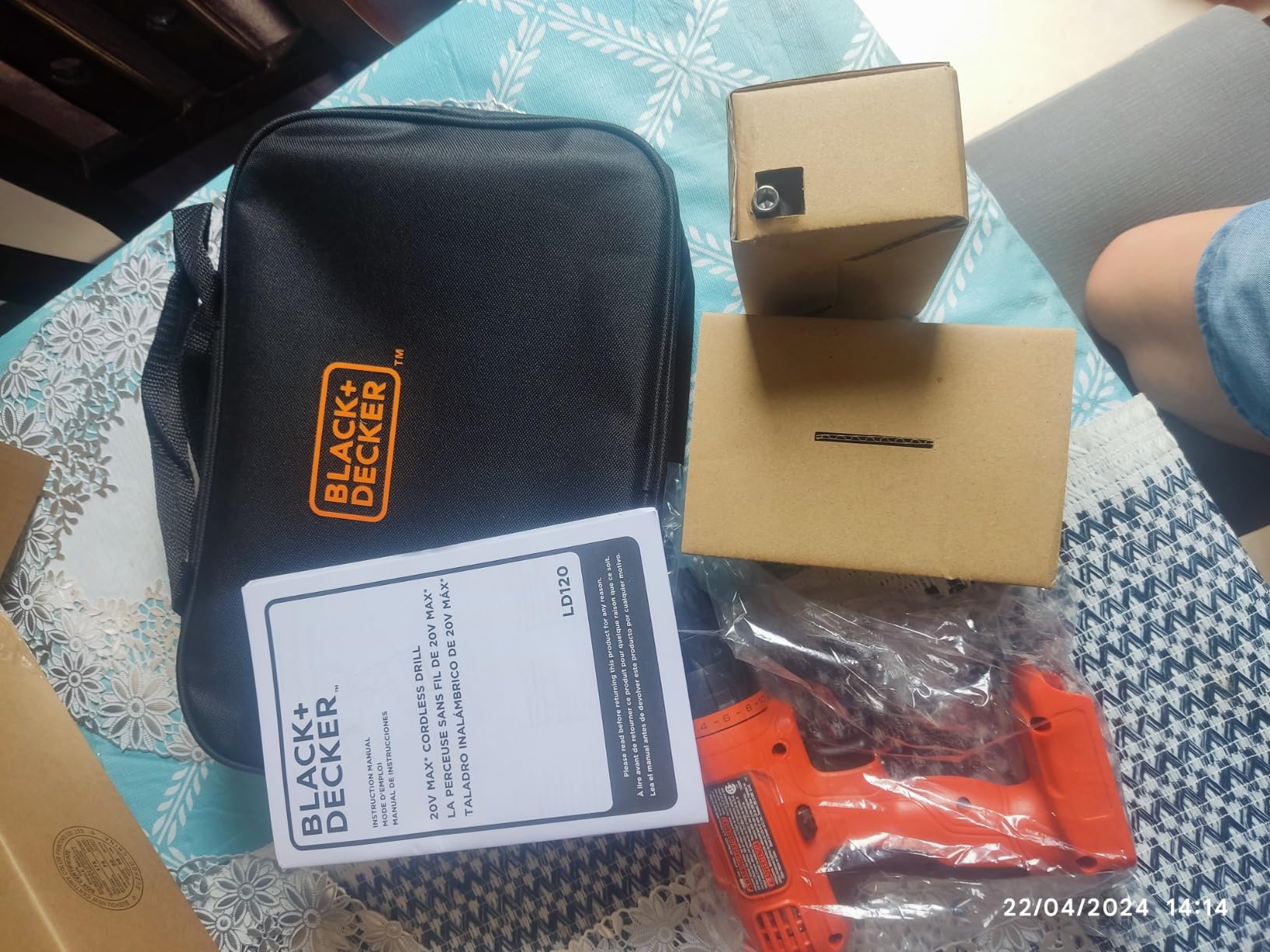 BLACK+DECKER 20V MAX* POWERCONNECT Cordless Drill Driver Kit with Drill Bit Set and Sockets, 100 pc. Tool Kit for Home, Battery and Charger Included, Orange (BDC120VA100) customer photo 2