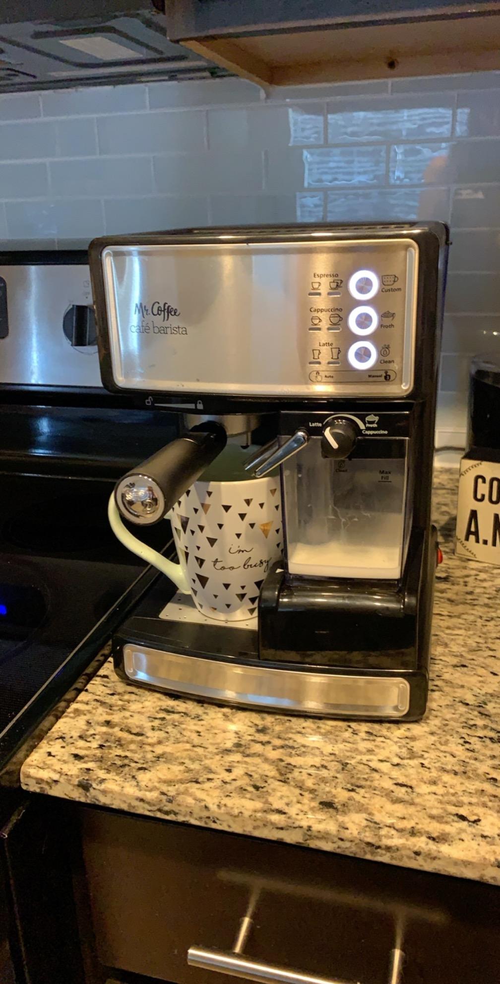 Mr. Coffee Espresso and Cappuccino Machine Stainless Steel Programmable Coffee Maker with Automatic Milk Frother 15-Bar Pump Ideal for Home Baristas customer photo 2
