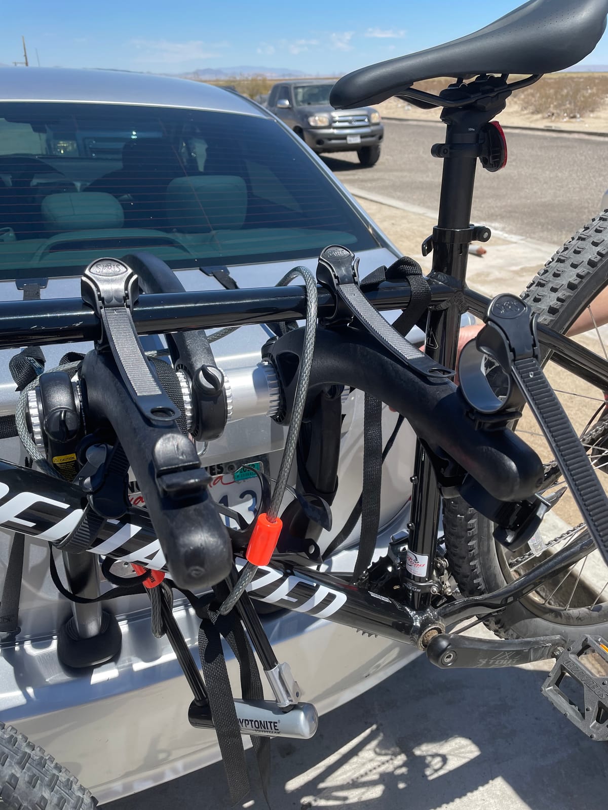 Saris Bones Car Trunk Bicycle Rack Carrier, Mounts 2 Bikes, Black - Durable, Rust-Free, Anti-Sway Straps, Fits Most Vehicles, Made in USA, Arc-Based Design, 100% Recyclable Materials customer photo 2