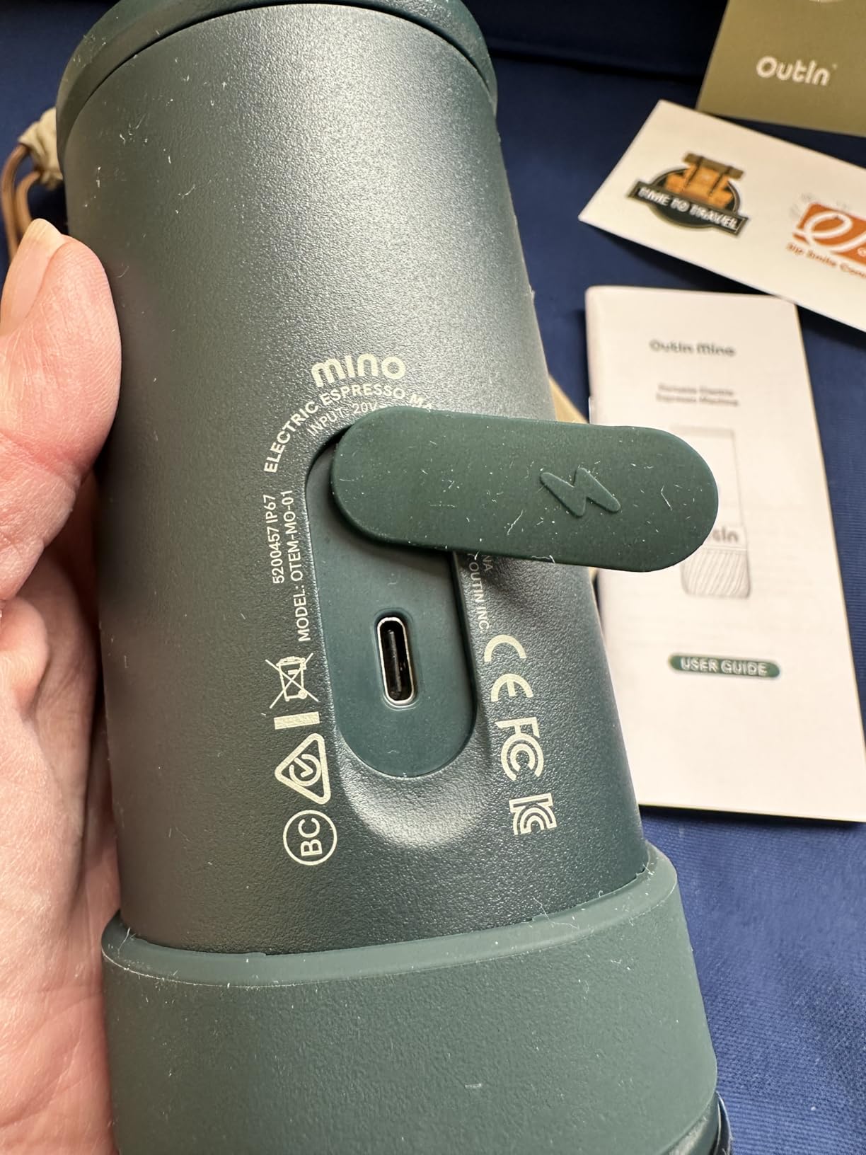 OutIn Mino Portable Electric Espresso Machine for Travel with Self-Heating | Mini Camping Coffee Maker, Pocket-Sized Coffee Machine, Ground Coffee & NS Capsule Adapter for Adventure, Tundra Brown customer photo 2