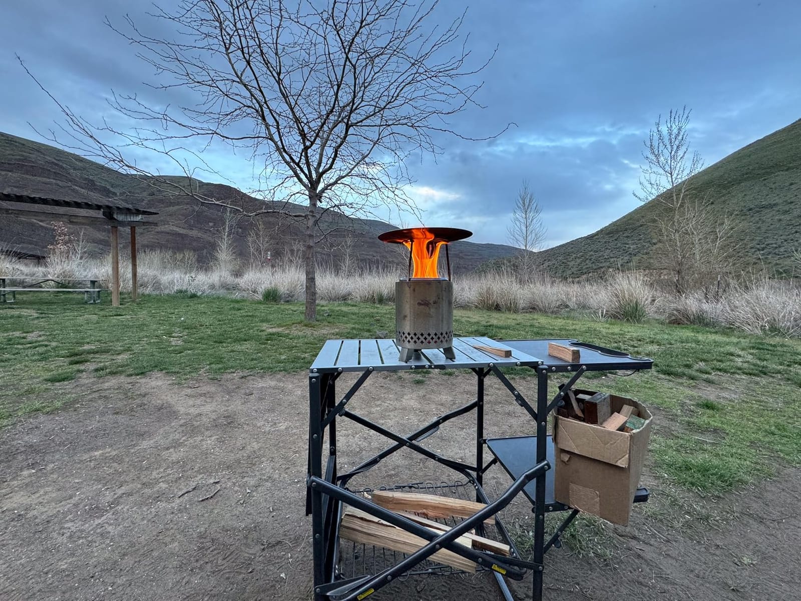 GCI OUTDOOR Slim-Fold Cook Station | Portable Folding Kitchen Table with a Heat Resistant Tabletop, 4 Side Tables & Storage Rack, Perfect for Picnics & Camping Trips customer photo 2
