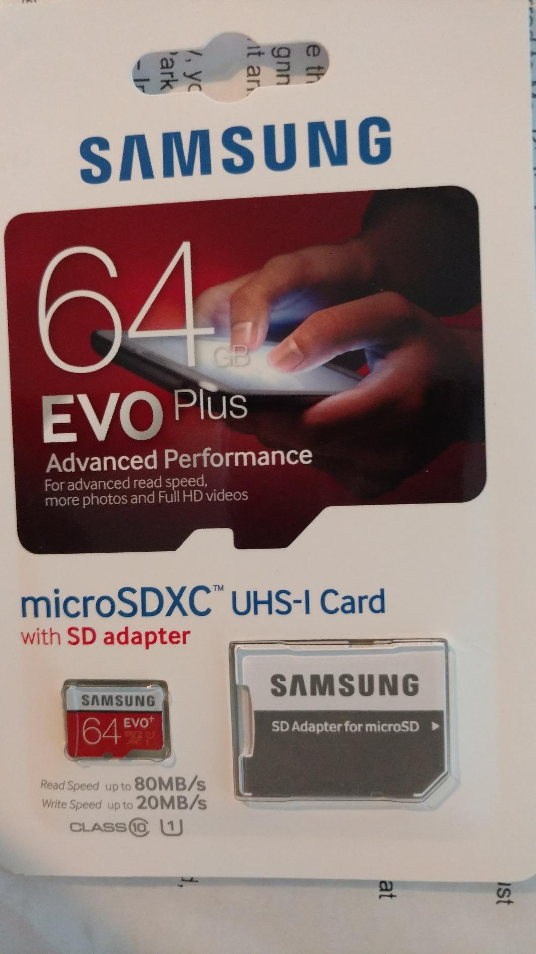 Samsung 64GB Evo Plus Class 10 Micro SDXC with Adapter 80MB/S (MB-MC64DA/AM) customer photo 1