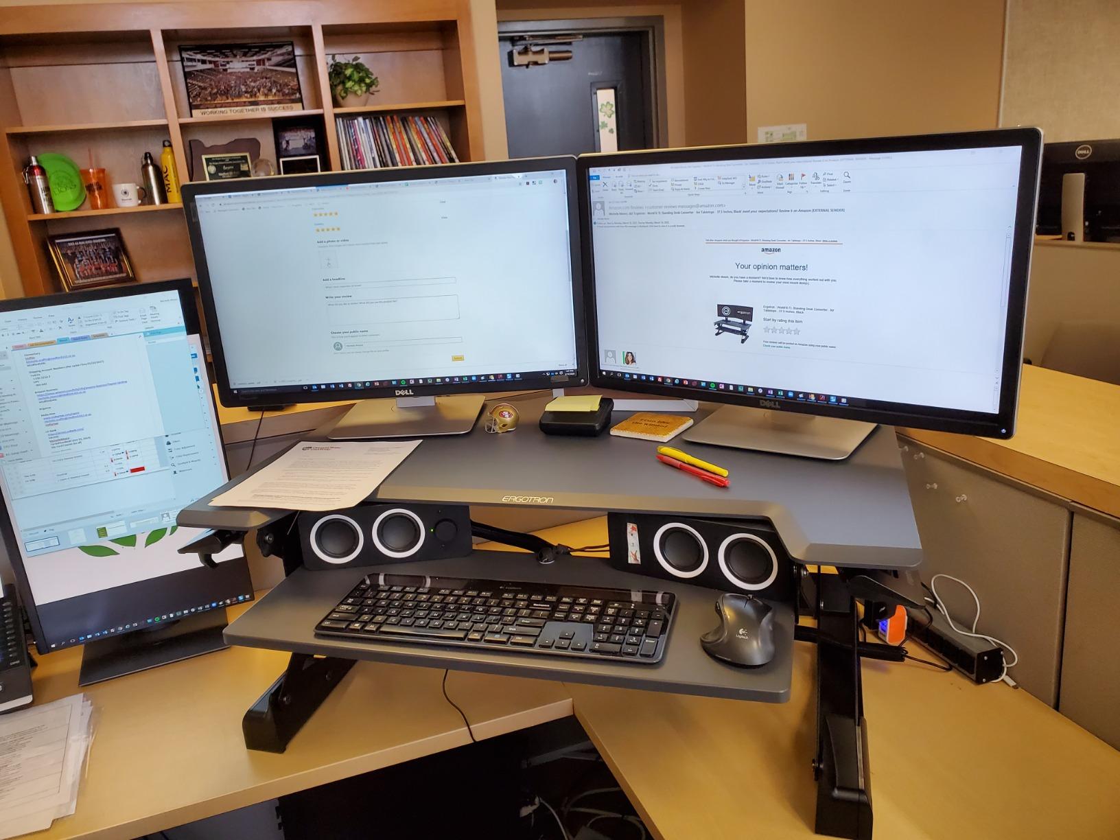 Ergotron – WorkFit-TL Standing Desk Converter, Dual Monitor Sit Stand Desk Riser for Tabletops – 37.5 Inch Width, Black customer photo 1