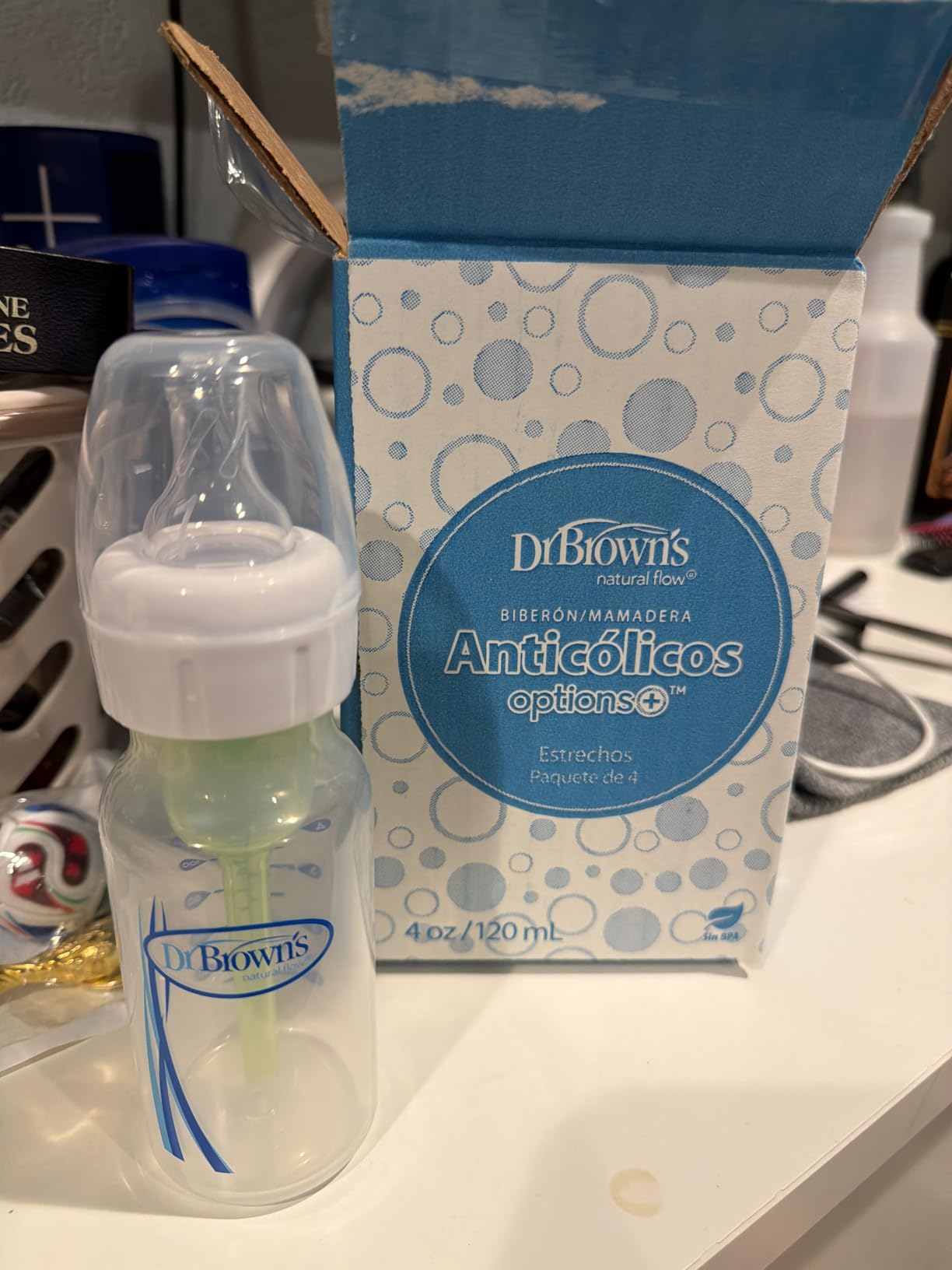 Dr. Brown's Anti-Colic Options+ Narrow Baby Bottle, 8 oz, 4-Pack customer photo 1