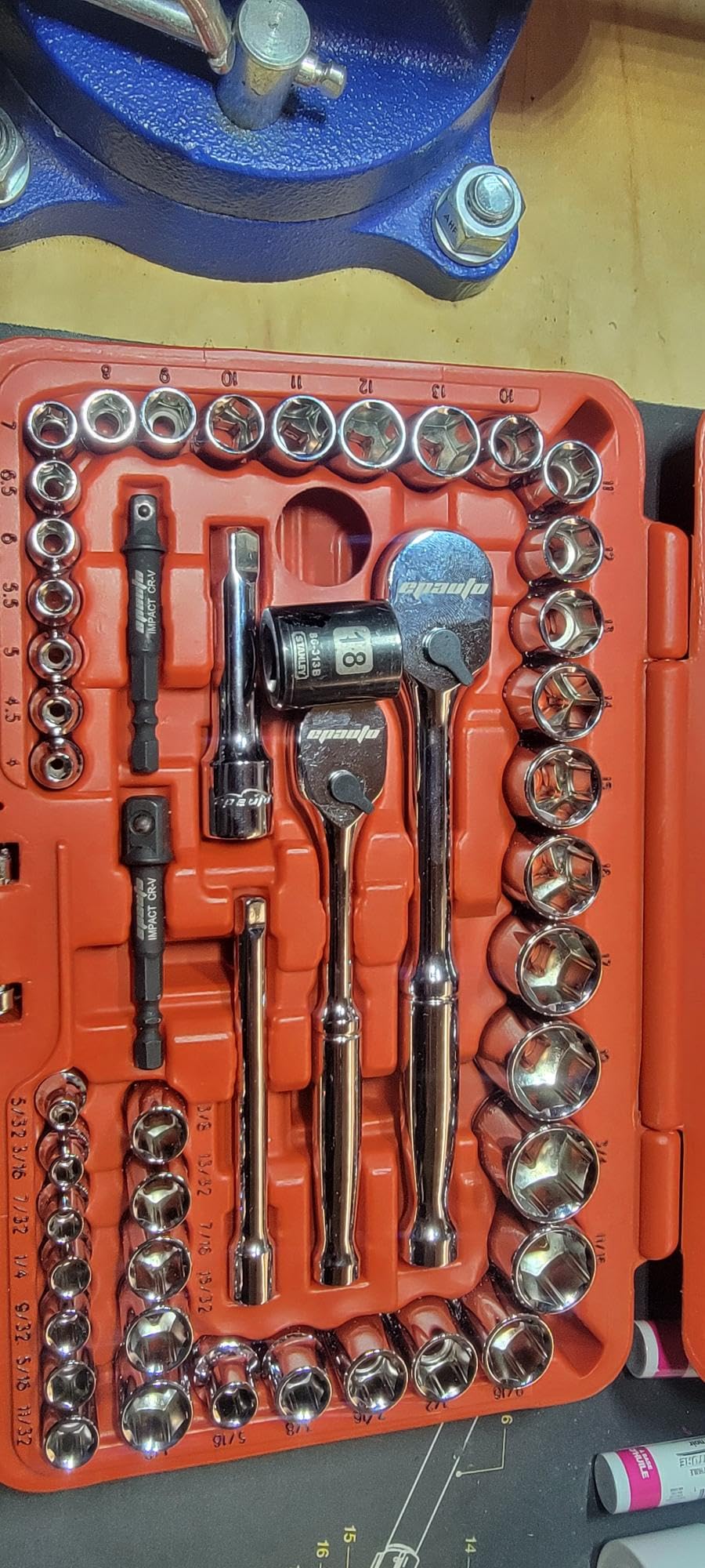 EPAuto 40 Pieces 1/4-Inch & 3/8-Inch Drive Socket Set, 72 Tooth Ratchet customer photo 1