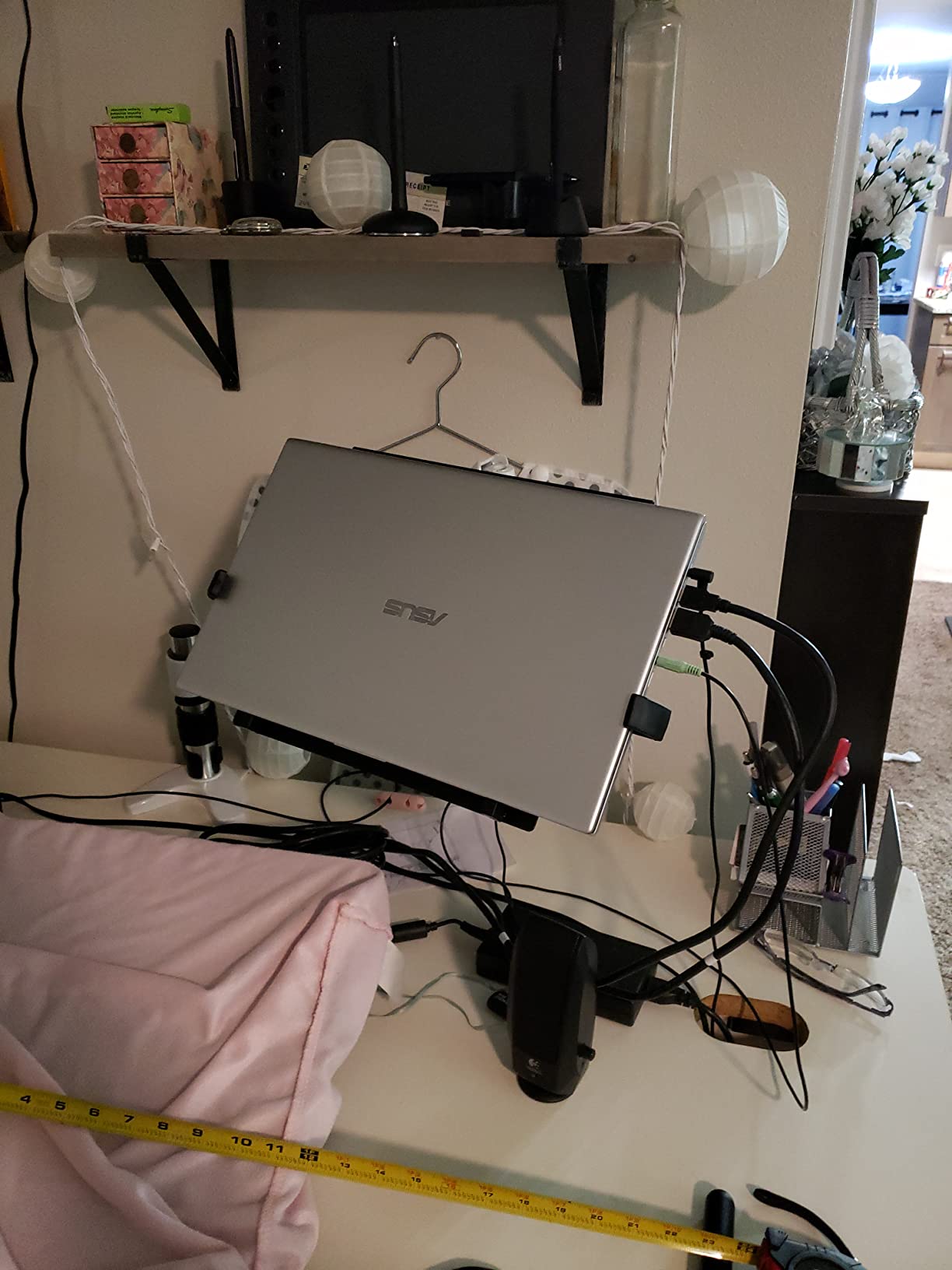 Mount-It! Laptop Tray for Monitor Arm, VESA Laptop Mount Tray for 75x75 & 100x100 Monitor Arms, Ventilated Steel Notebook Holder with Adjustable Clips, Fits Laptops up to 16.5