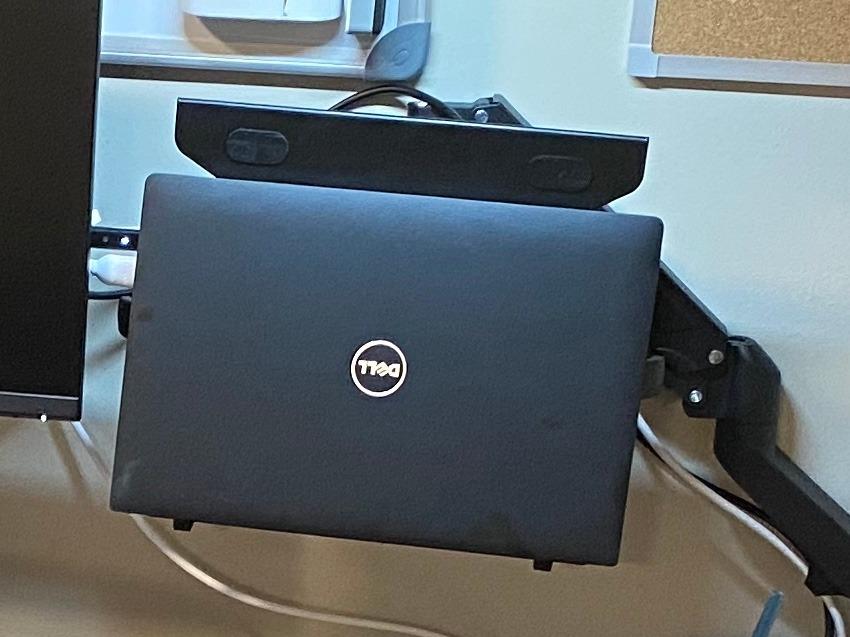Mount-It! Laptop Tray for Monitor Arm, VESA Laptop Mount Tray for 75x75 & 100x100 Monitor Arms, Ventilated Steel Notebook Holder with Adjustable Clips, Fits Laptops up to 16.5