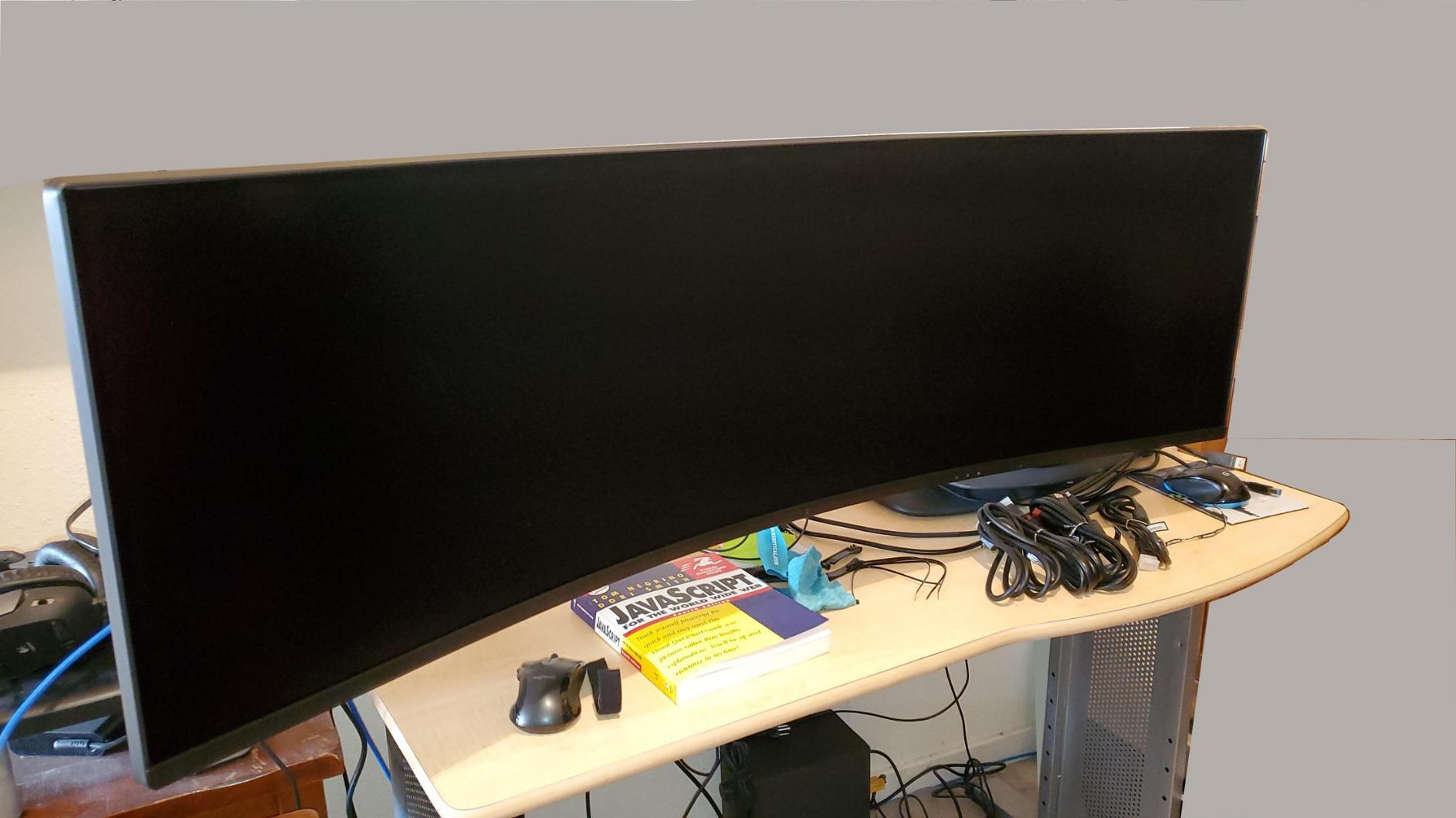 SAMSUNG 49-Inch CHG90 144Hz Curved Gaming Monitor (LC49HG90DMNXZA) – Super Ultrawide Screen QLED Computer Monitor, 3840 x 1080p Resolution, 1ms Response, FreeSync 2 with HDR,Black customer photo 2