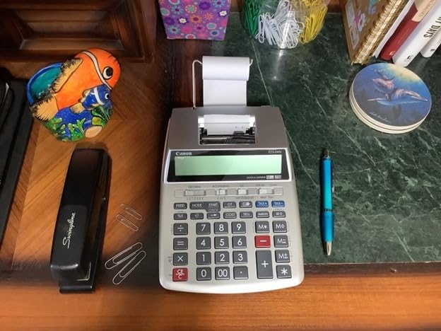 Canon P23-DHV-3 Printing Calculator with Double Check Function, Tax Calculation, Currency Conversion, White customer photo 1