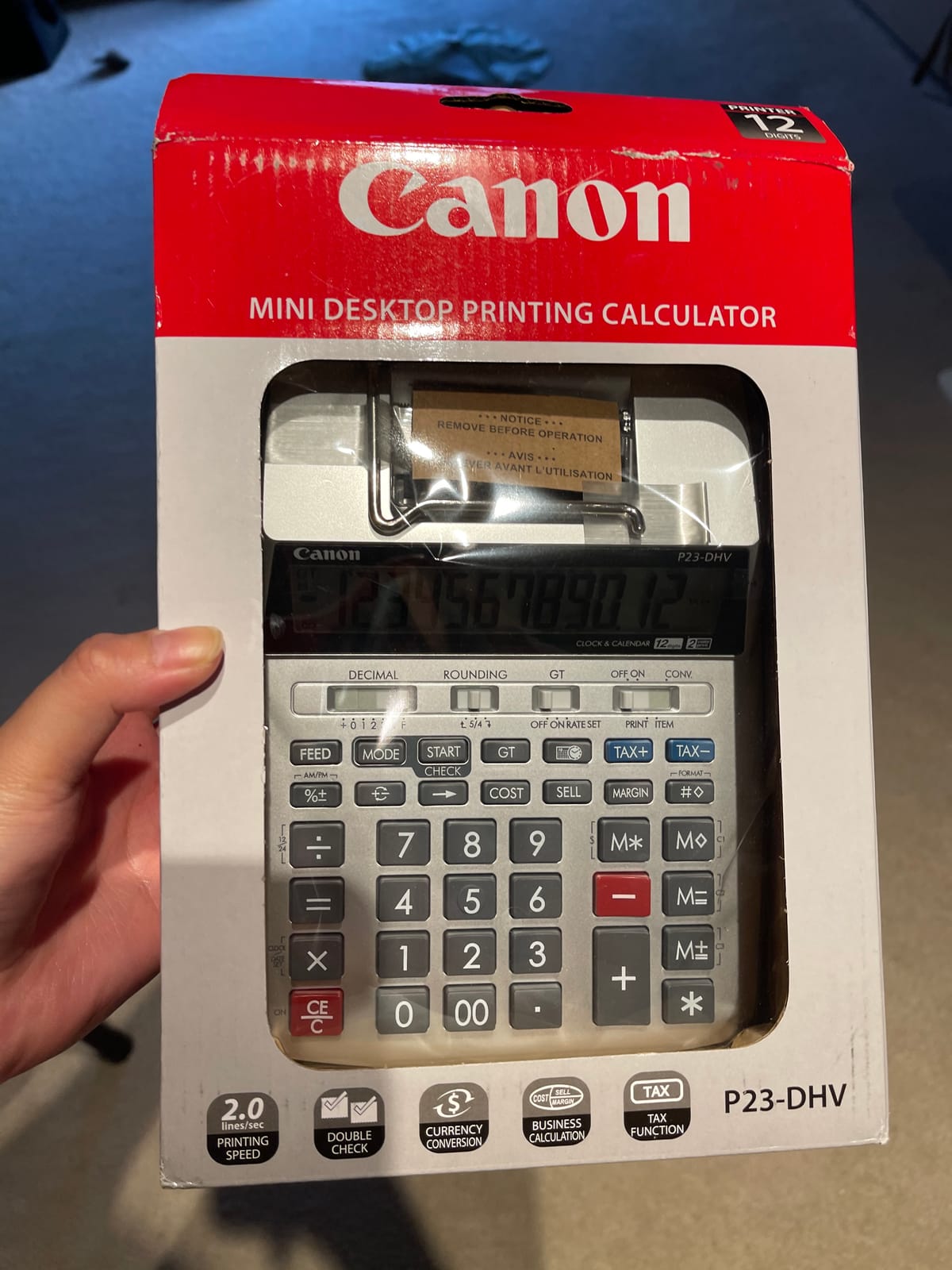 Canon P23-DHV-3 Printing Calculator with Double Check Function, Tax Calculation, Currency Conversion, White customer photo 2