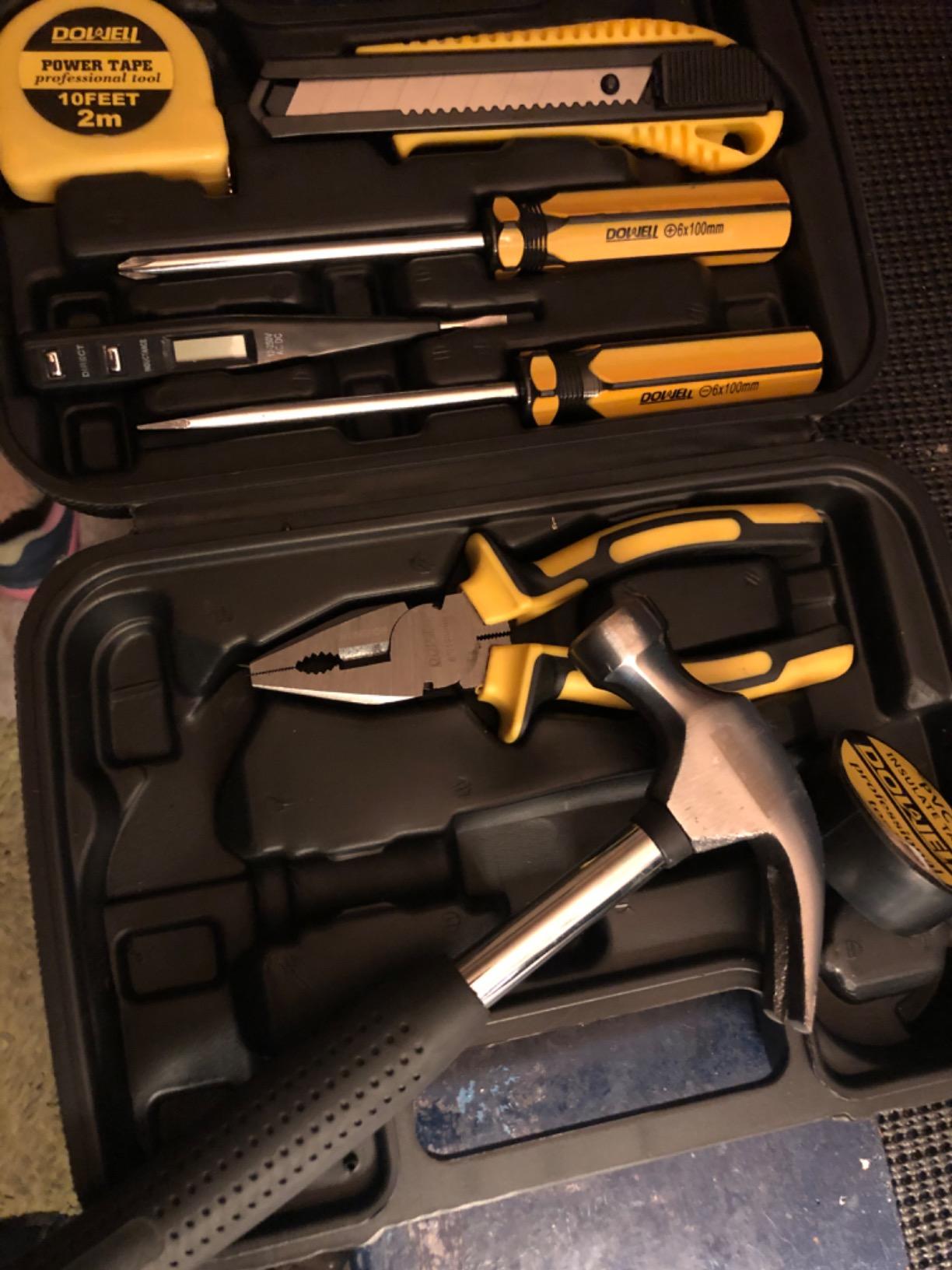 DOWELL Tool Kit, Hand Tool Set with Hammer, 9 Piece customer photo 2