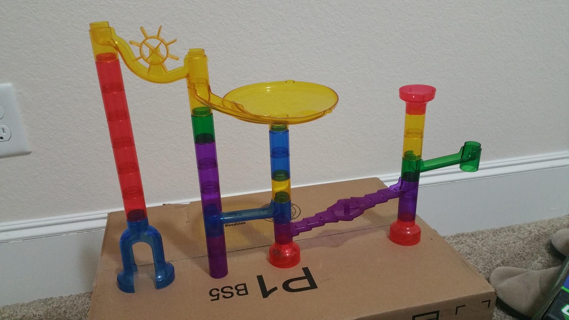 Magicfly Marble Run, 127 Pcs Marble Runs for Kids, Glass Marbles for Kids customer photo 1