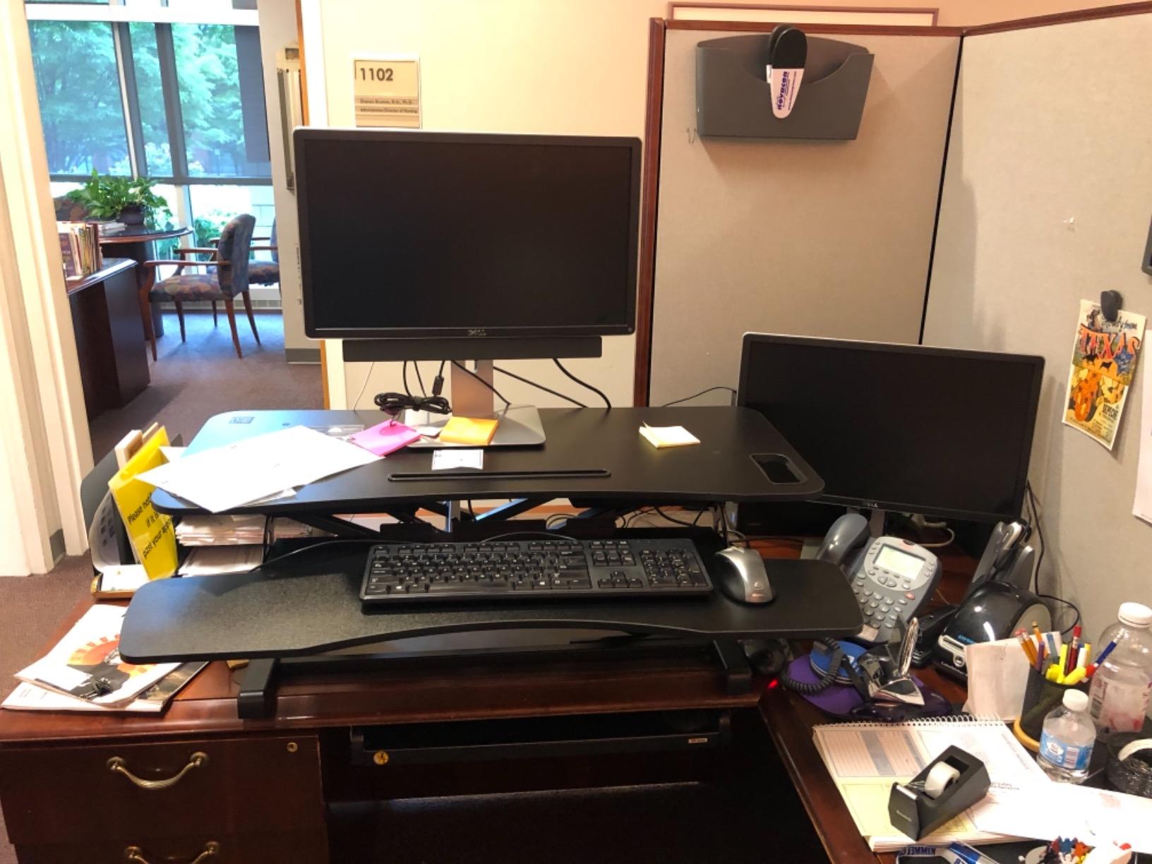 36 Inch Standing Desk Converter, Adjustable Height customer photo 2
