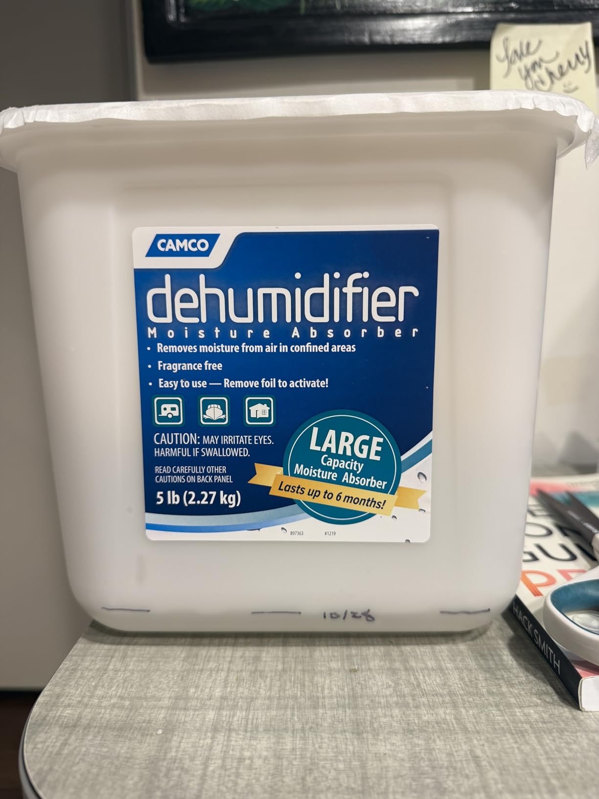 Camco Moisture Absorber Bucket - Features Fast-Acting Moisture-Absorbing Agent - No-Fragrance Beads – Use with RV Storage, Camper Organization & More (44282) customer photo 2