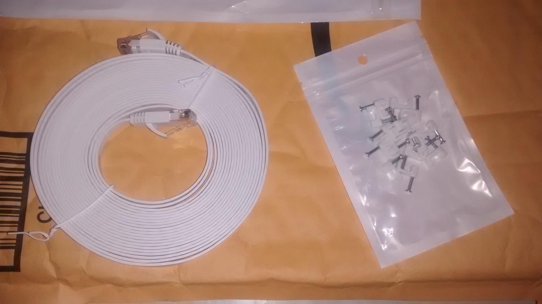 BUSOHE Cat6 Ethernet Cable 20 FT White, Cat-6 Flat RJ45 Computer Internet LAN Network Ethernet Patch Cable Cord - 20 Feet customer photo 2