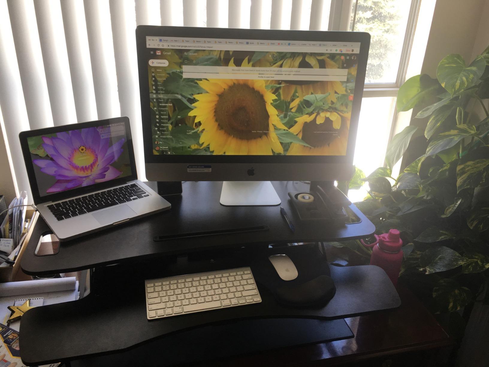 VIVO Black 38 in Corner Standing Desk Converter, DESK-V000KL customer photo 2
