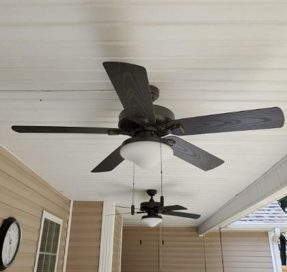 Honeywell Ceiling Fans Belmar 52 Inch Ceiling Fan With Light, Indoor/Outdoor Ceiling Fan with Pull Chain, LED Tri-Mount 5 Blade Design, ETL Damp Rated, Bronze (50512-01) customer photo 2