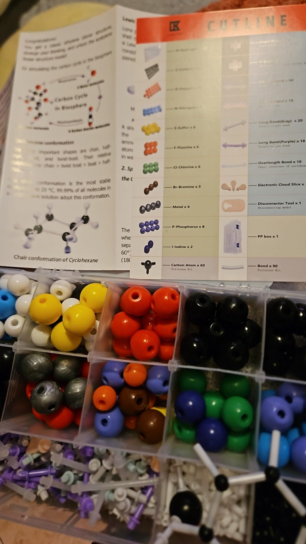 LINKTOR Chemistry Molecular Model Kit (444 Pieces), Student or Teacher Set for Organic and Inorganic Chemistry Learning, Motivate Enthusiasm for Learning and Raising Space Imagination, A Fullerene Set customer photo 1