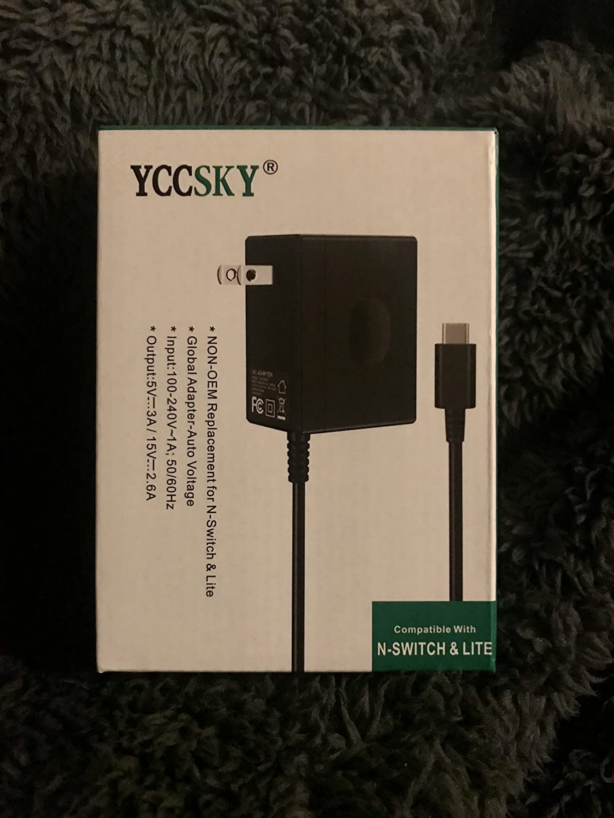 45W YCCSKY Charger for Nintendo Switch,AC Adapter for Nintendo Swith - Fast Travel Wall Charger with 5FT USB C Cable 15V/3A Power Supply for Switch Supports TV Mode and Dock Station (Black) customer photo 2