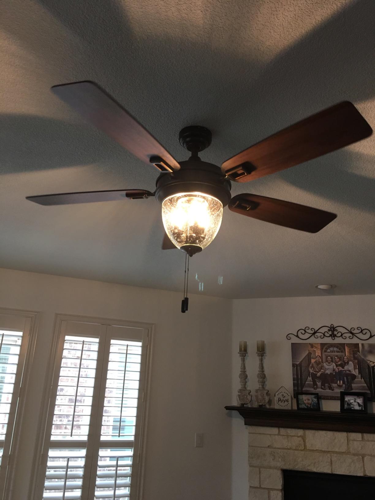 Honeywell Ceiling Fans Glencrest, 52 Inch Indoor Outdoor LED Ceiling Fan with Light, Pull Chain, Dual Mounting Options, ETL Damp Rated, Dual Finish Blades, Reversible Motor - 50615-01 customer photo 1