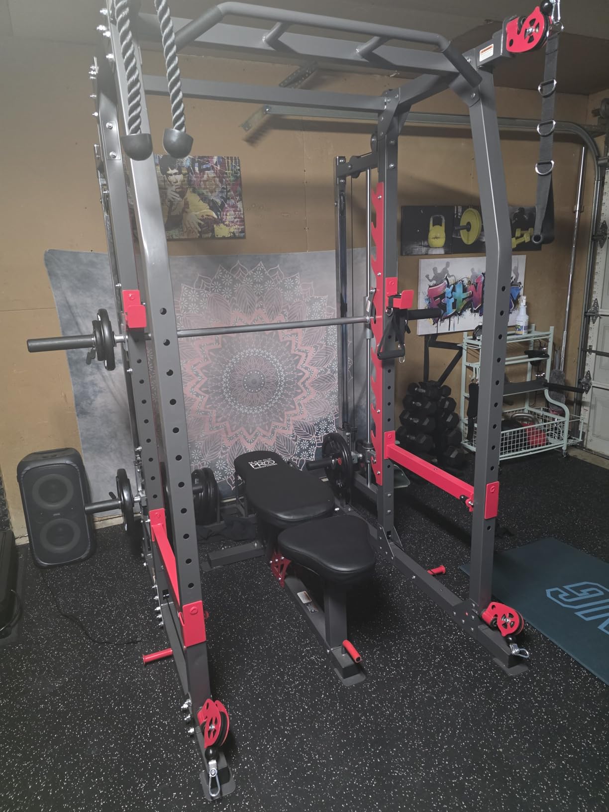 Marcy Smith Machine Home Gym with Weight Bench Cable Pulleys Dips SM-4903 customer photo 2