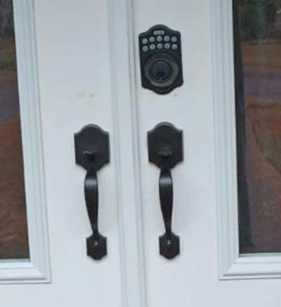 Amazon Basics Electronic Keypad Deadbolt Door Lock with Auto Lock, Customizable User Codes, One-time Codes, Touch-Control Keyless Entry, Traditional, Satin Nickel, 1-Pack customer photo 1