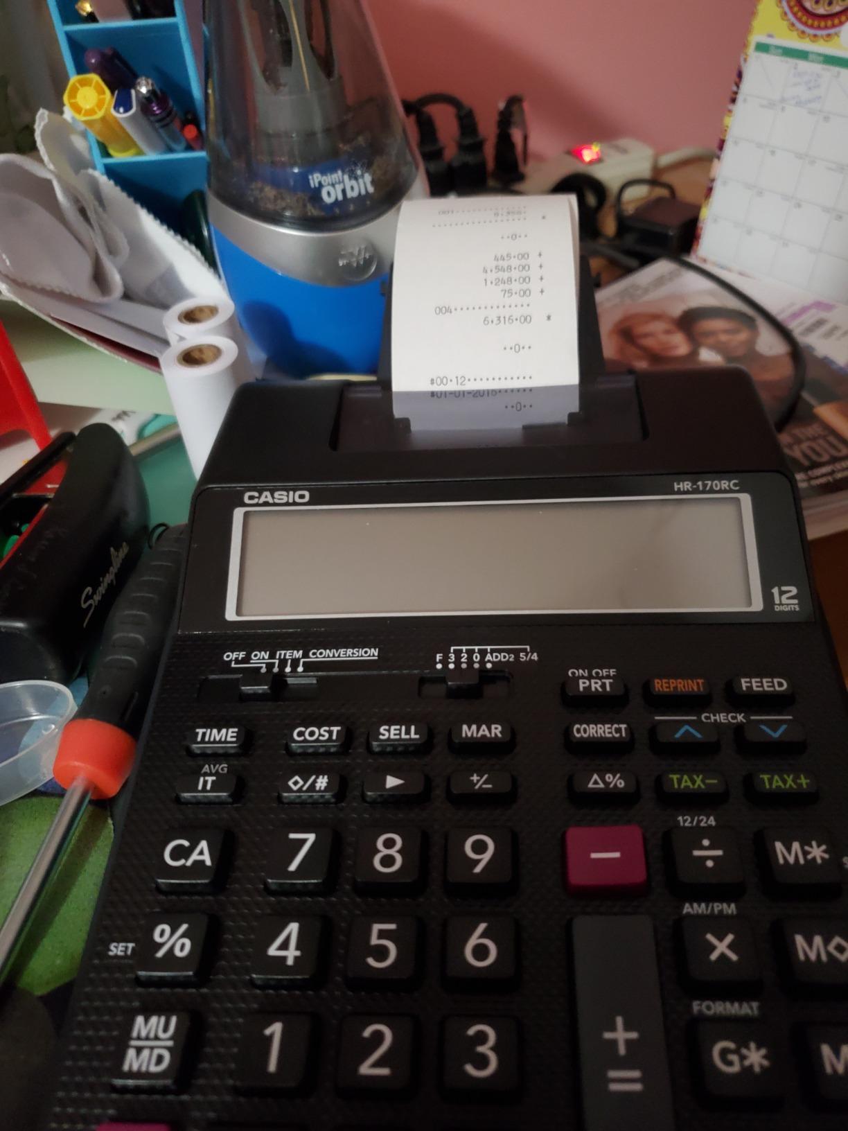 Casio HR-170RC Plus Mini Desktop Printing Calculator, Assorted customer photo 2