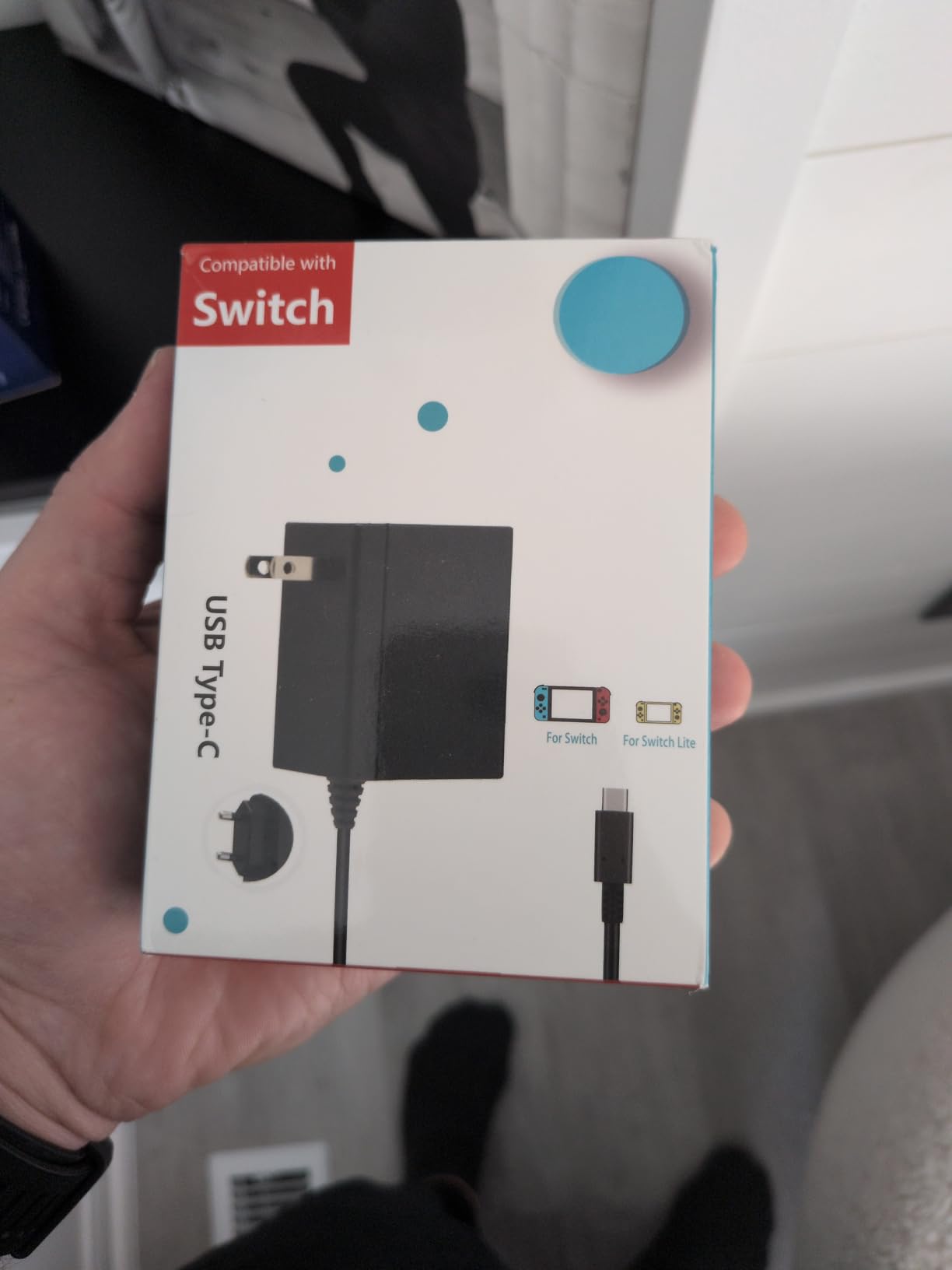Charger for Nintendo Switch AC Power Supply Adapter with 5FT Charging Cable customer photo 2