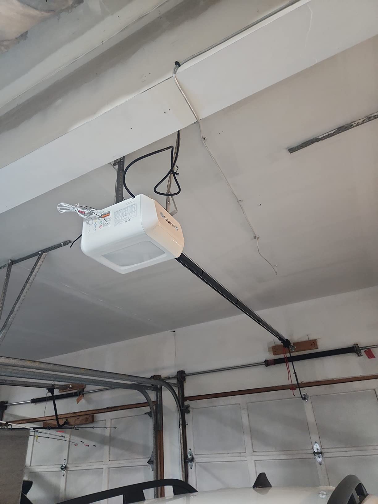 Workhorse BU100 Overhead Garage Door Opener with Heavy-Duty Chain Drive for Single or Double Doors, Wall Mount, and Remote Garage Opener Included, Quick and Easy Installation, White customer photo 2